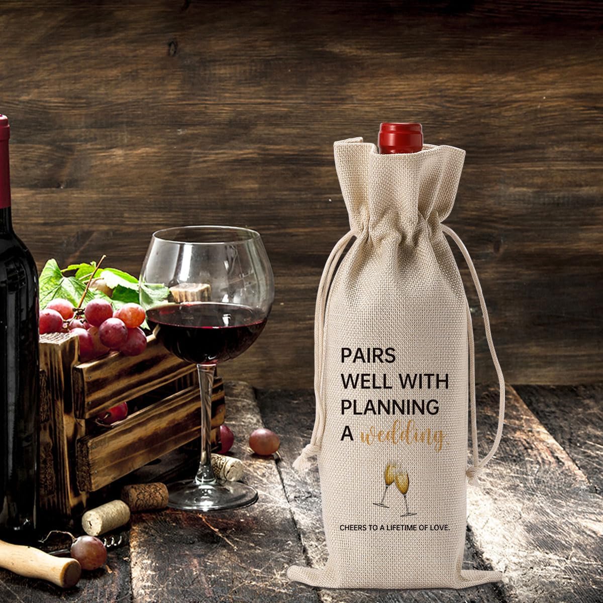 YUANHAO Wedding Gift Wine Bag with Drawstring