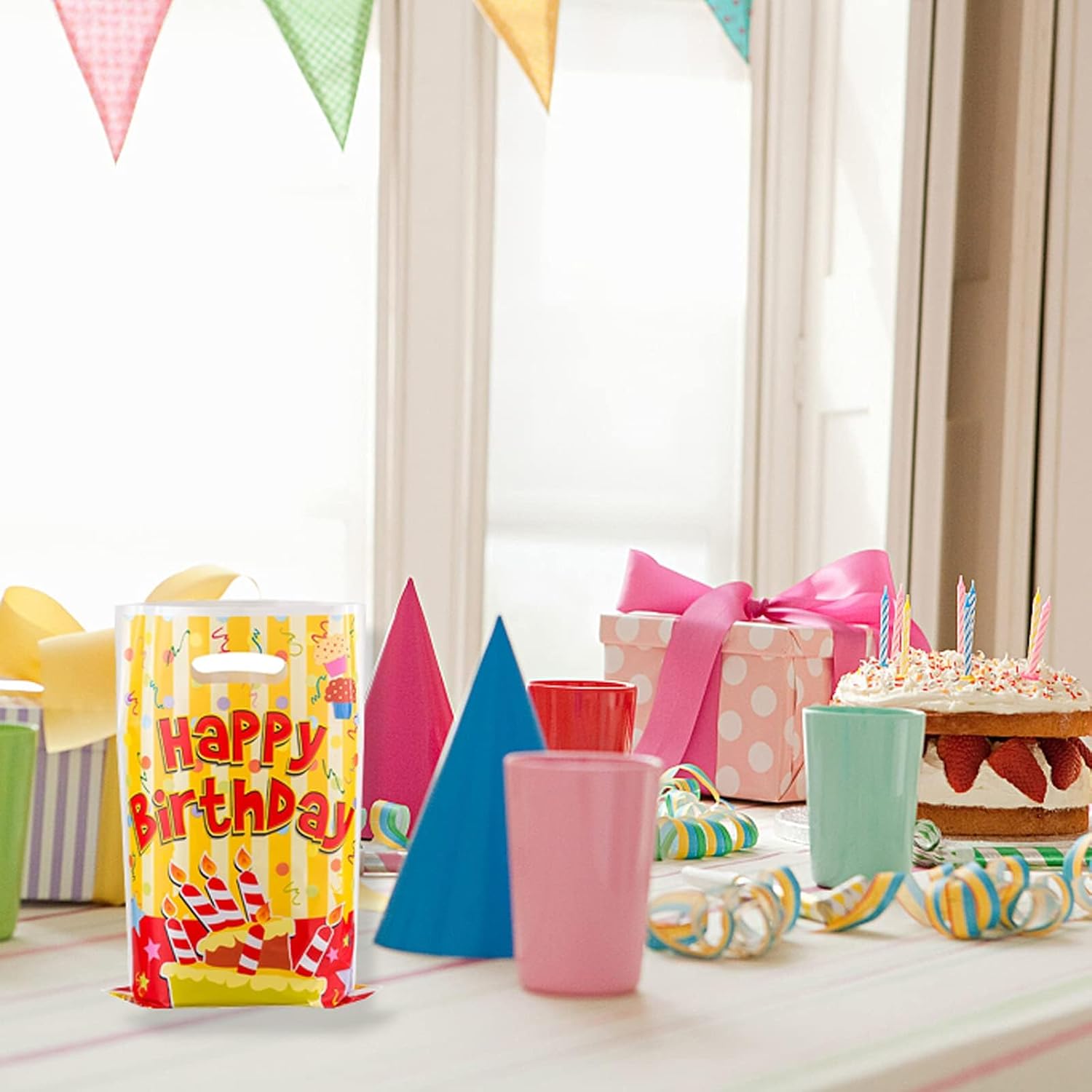 25 Pcs Kids Party Favors - Birthday Candy Bags with 5 Designs