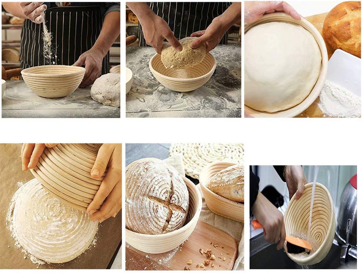 6-Pack 5 Inch Sourdough Baking Basket with Linen Liner