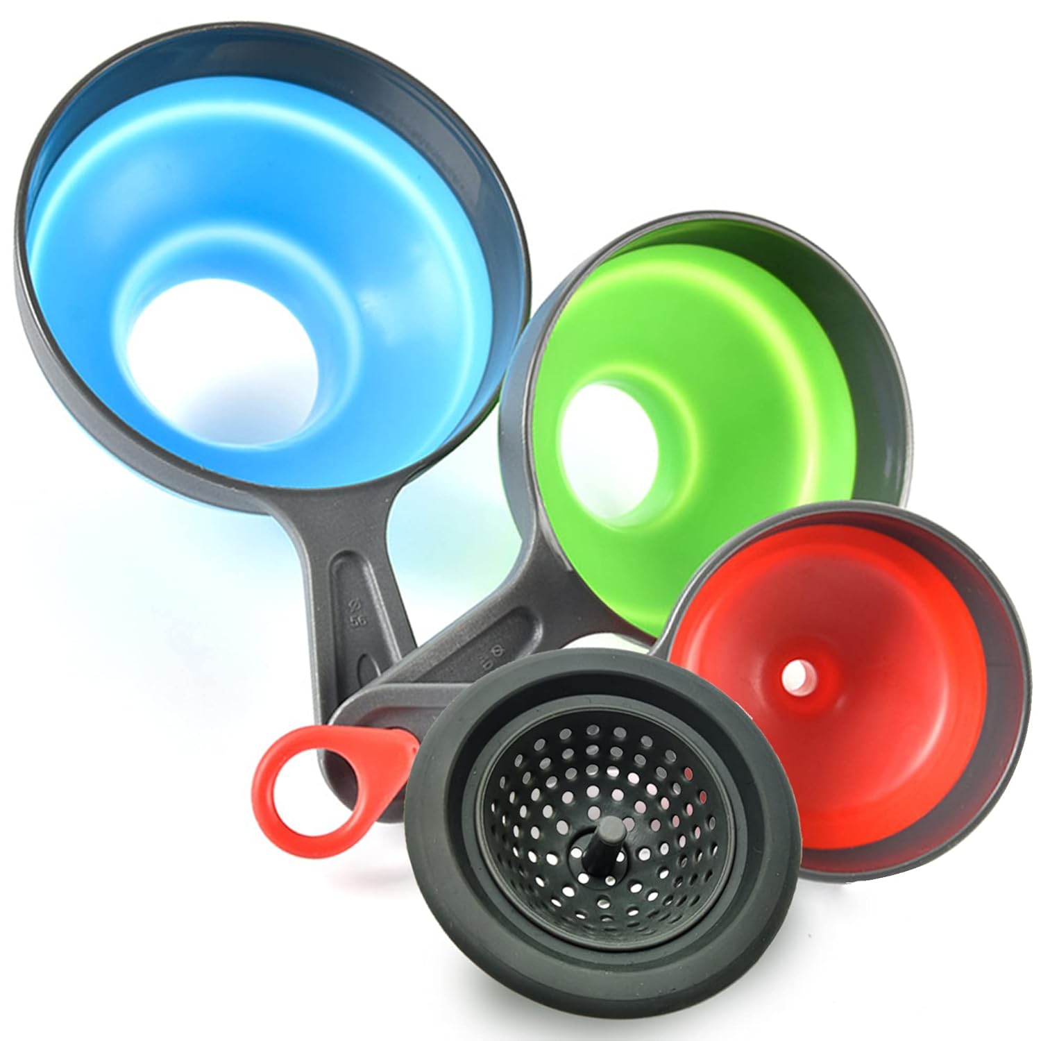 Delove 4 Pack Canning Funnel with Strainer