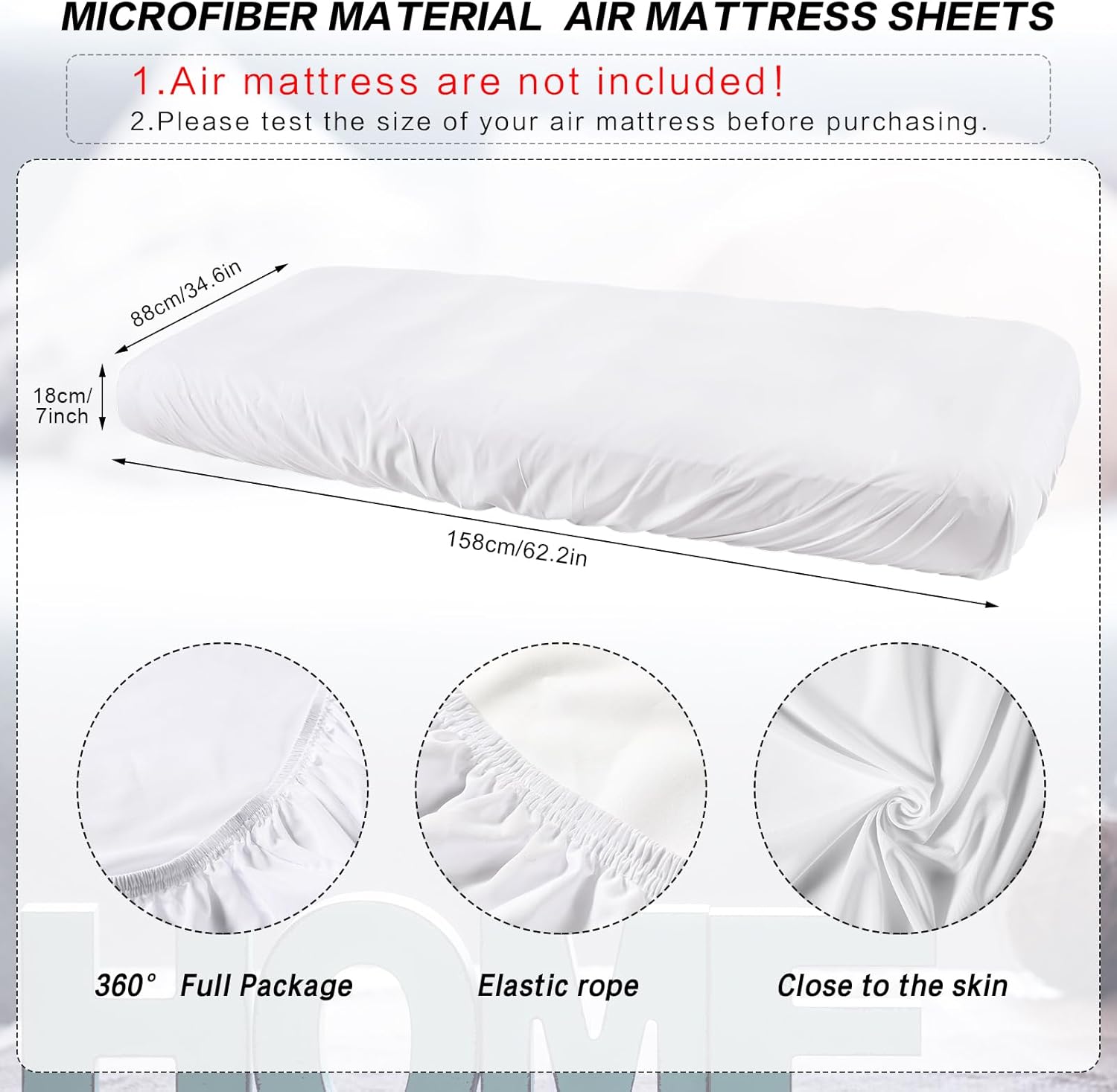Breling Kids Air Mattress Fitted Sheet White 1 Pcs
