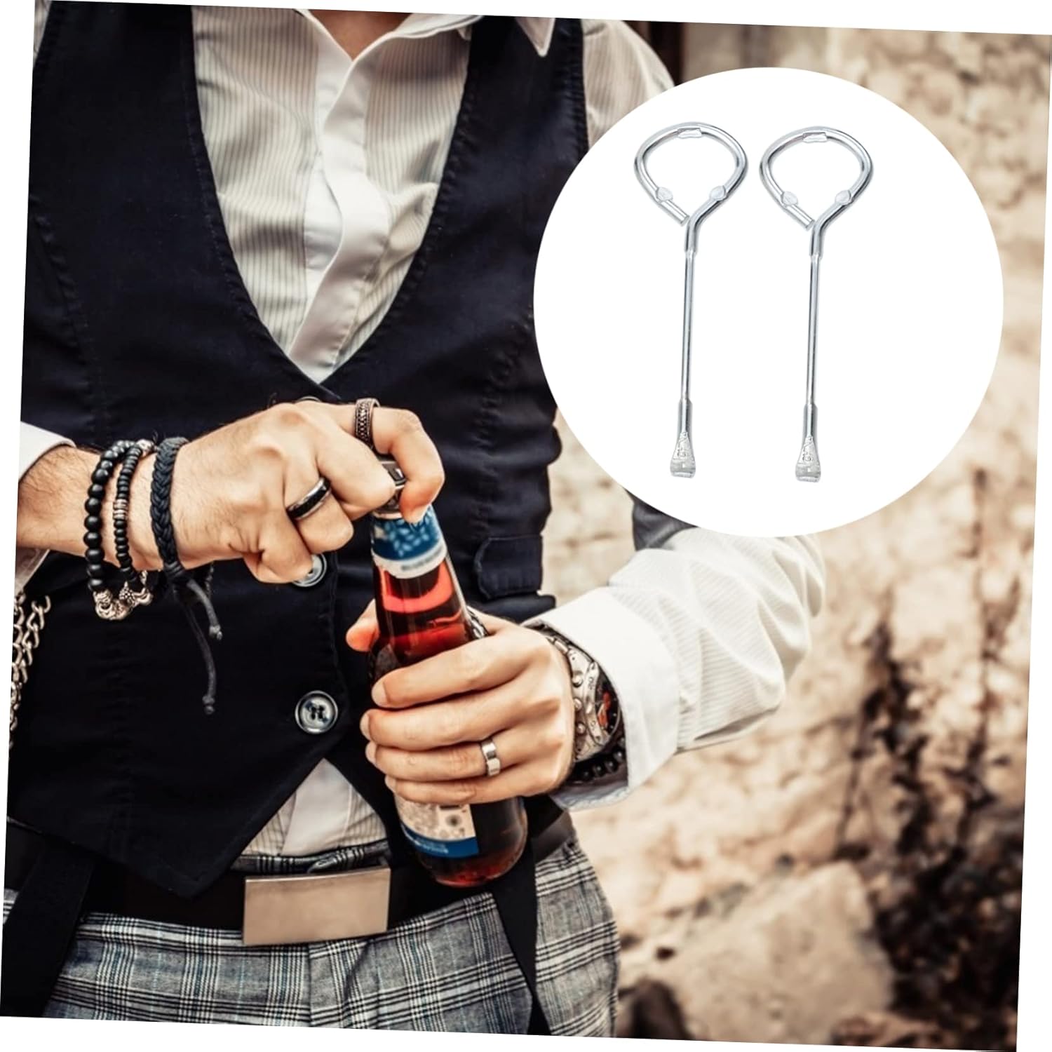 Uonlytech 2pcs Adjustable Electric Can Opener with Lid Lifter and Beer Bottle Opener