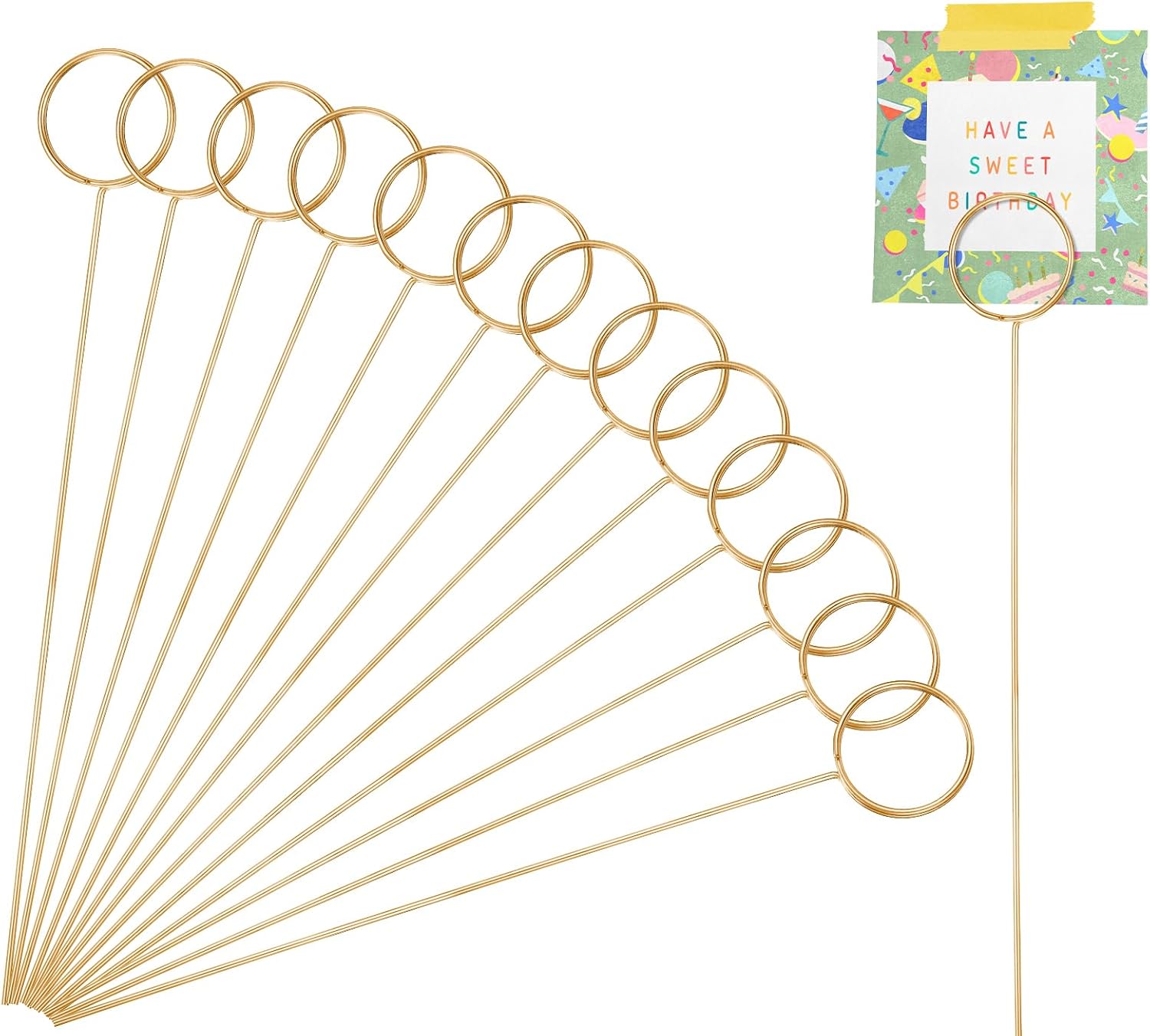 YUXIANLB 40 Pcs Gold Metal Wire Floral Place Card Holders