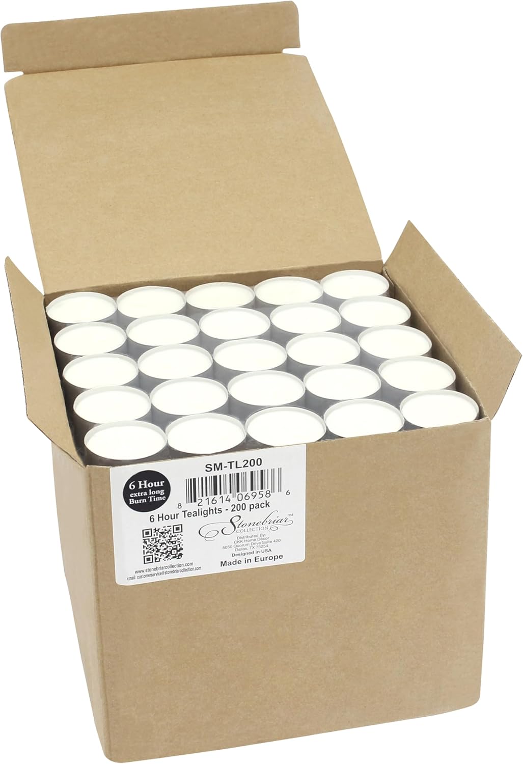 Stonebriar Unscented White Tea Light Candles 200 Count