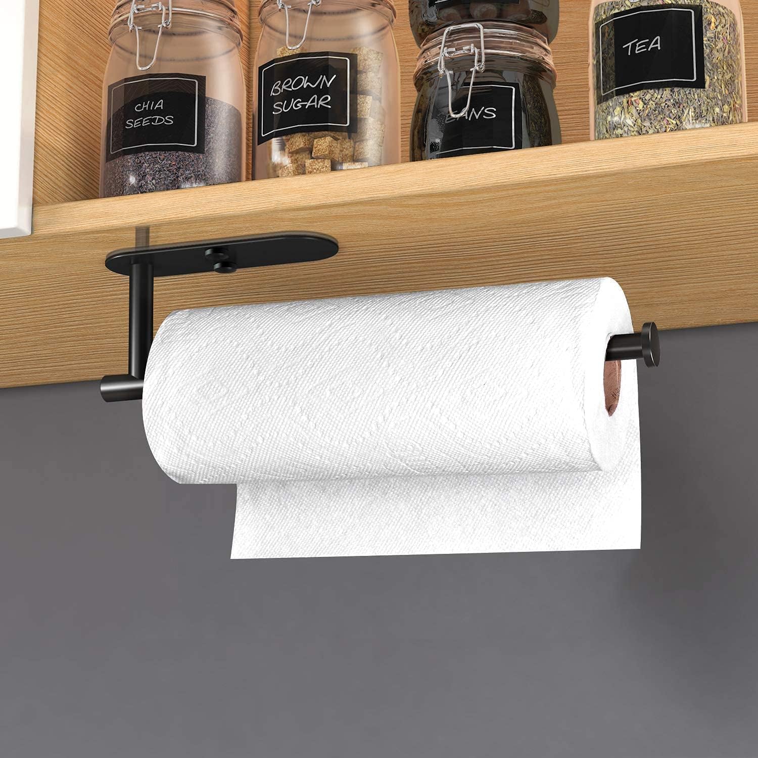 HUFEEOH Black 13 Inch Paper Towel Holder for Kitchen and Bathroom