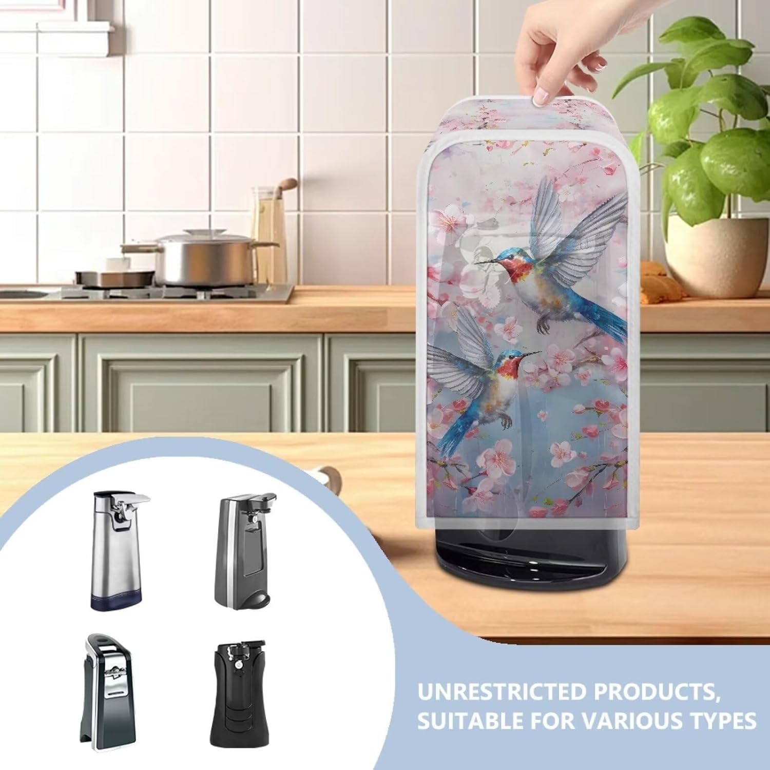Peach Blossom Can Opener Dust Cover for Electric Can Opener