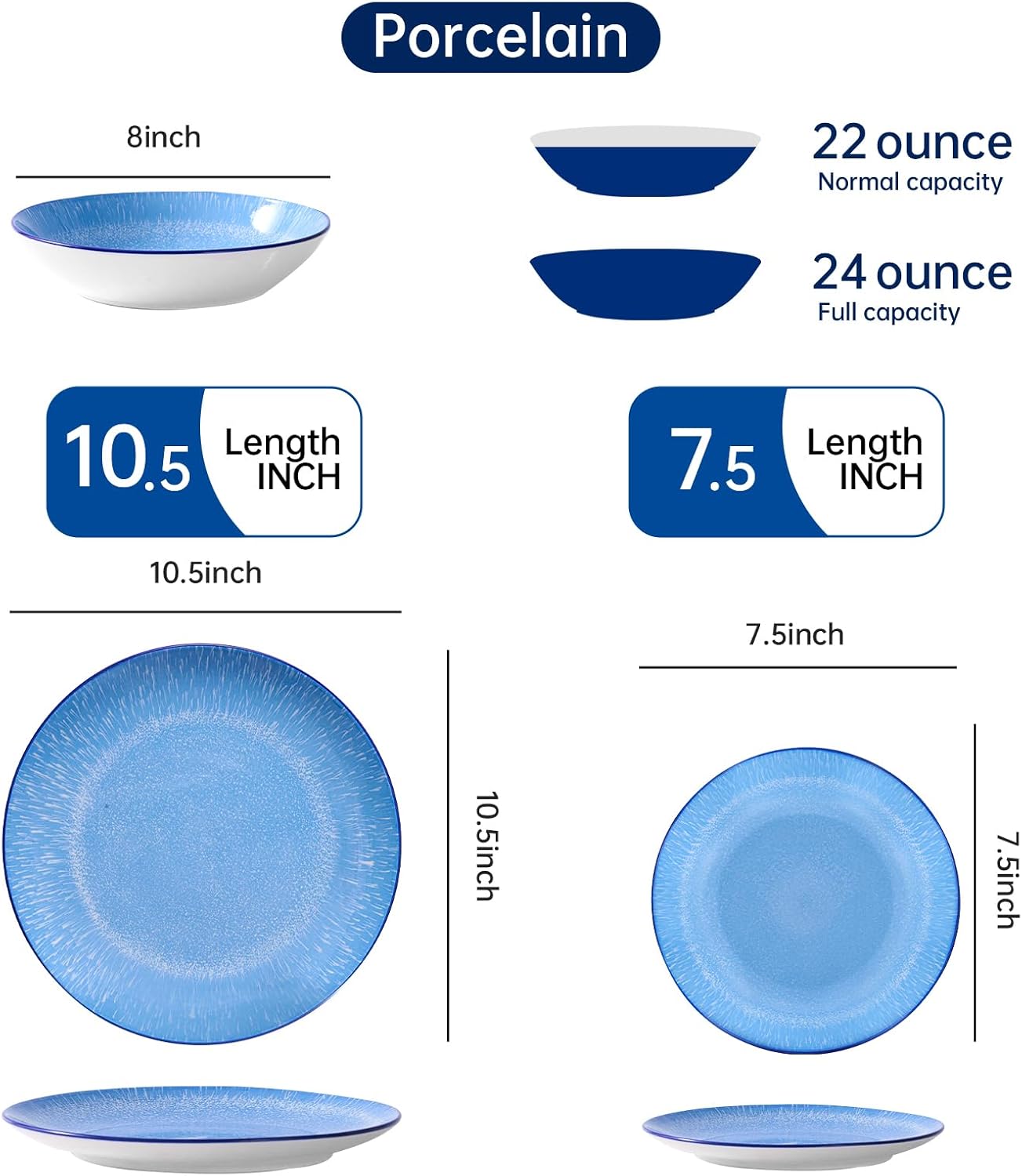 Bestone 12-Piece Porcelain Dinnerware Set for 4