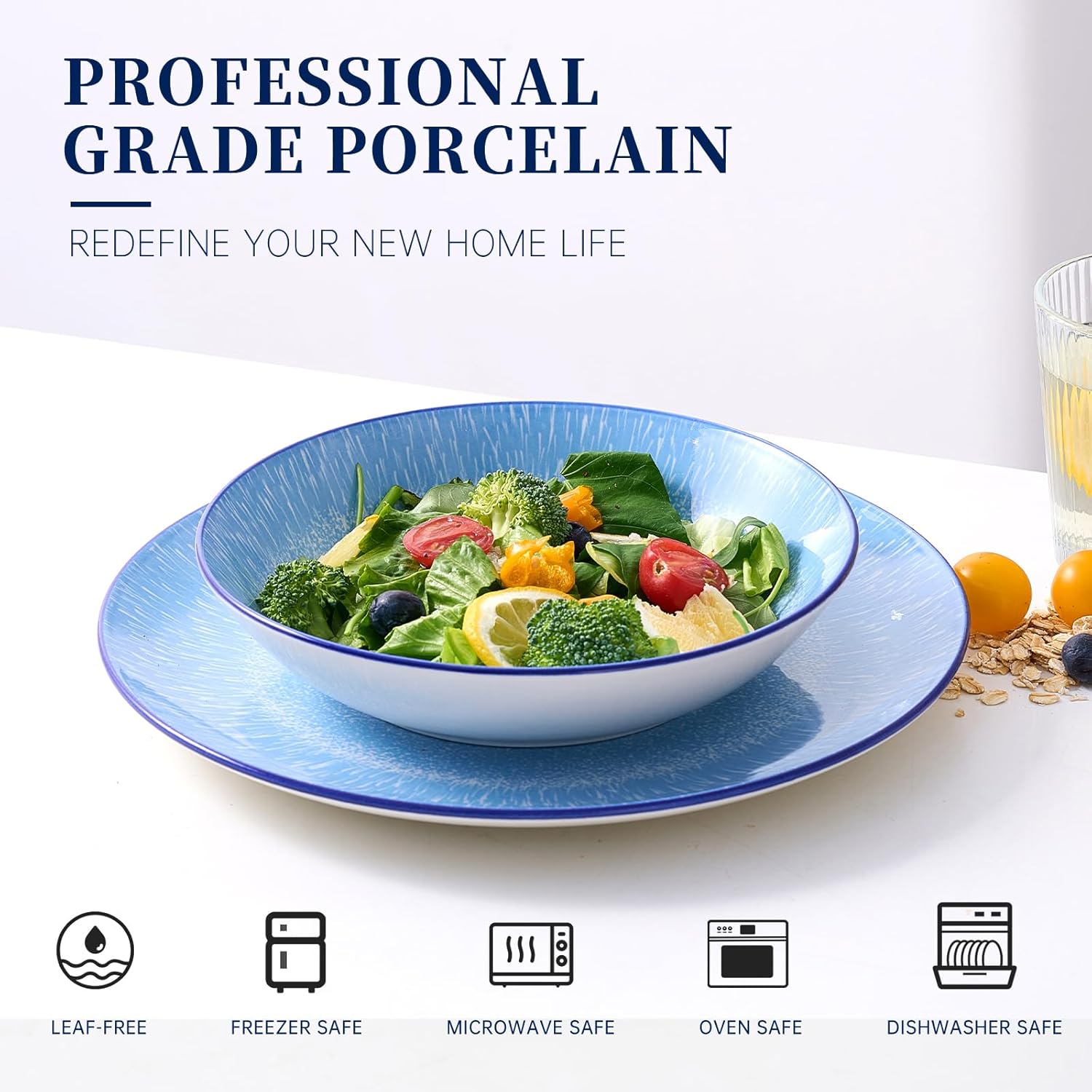 Bestone 12-Piece Porcelain Dinnerware Set for 4