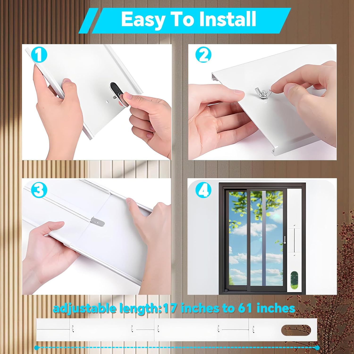 Portable AC Window Vent Kit with 59 Inch Exhaust Hose