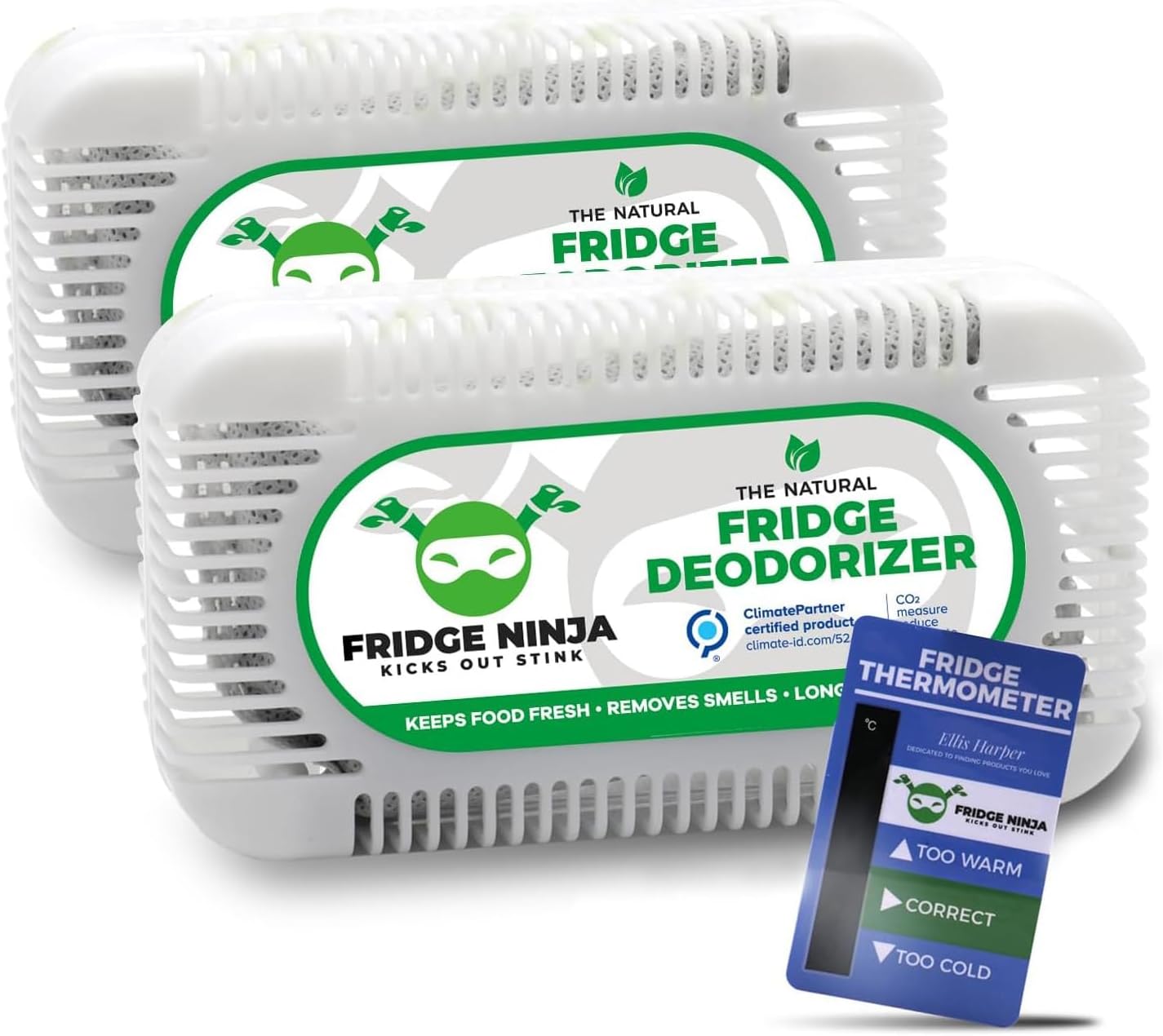 Fridge Ninja 2-Pack Unscented Activated Charcoal Deodorizer