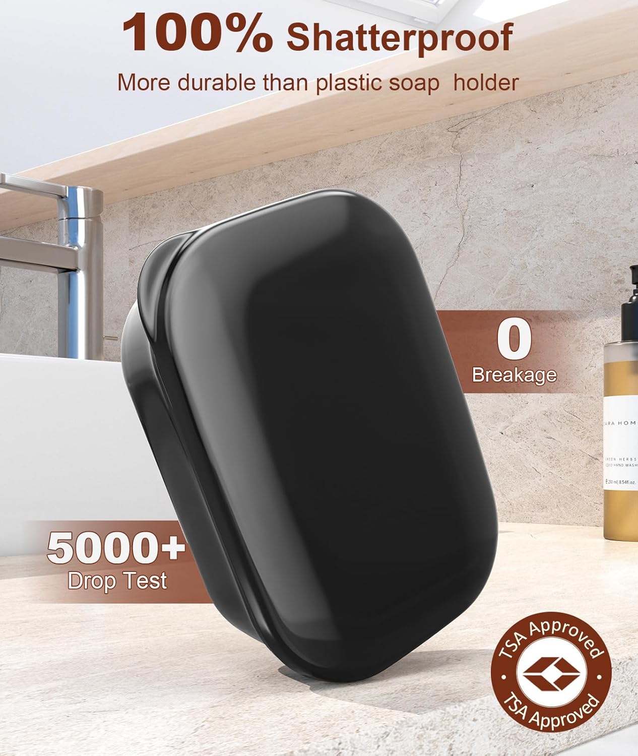 Quatish Leakproof Soap Dish with Lid and Draining Layer