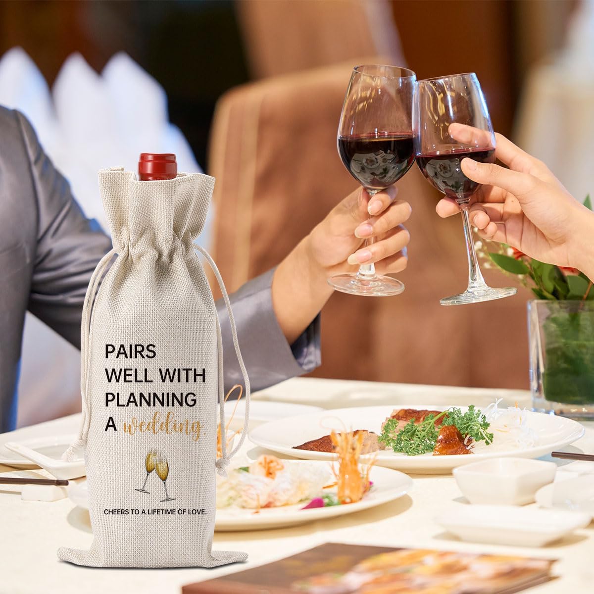 YUANHAO Wedding Gift Wine Bag with Drawstring
