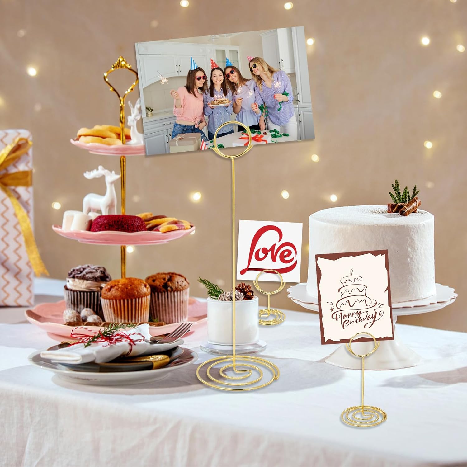 36 PCS Gold Table Number Holders with 3 Sizes