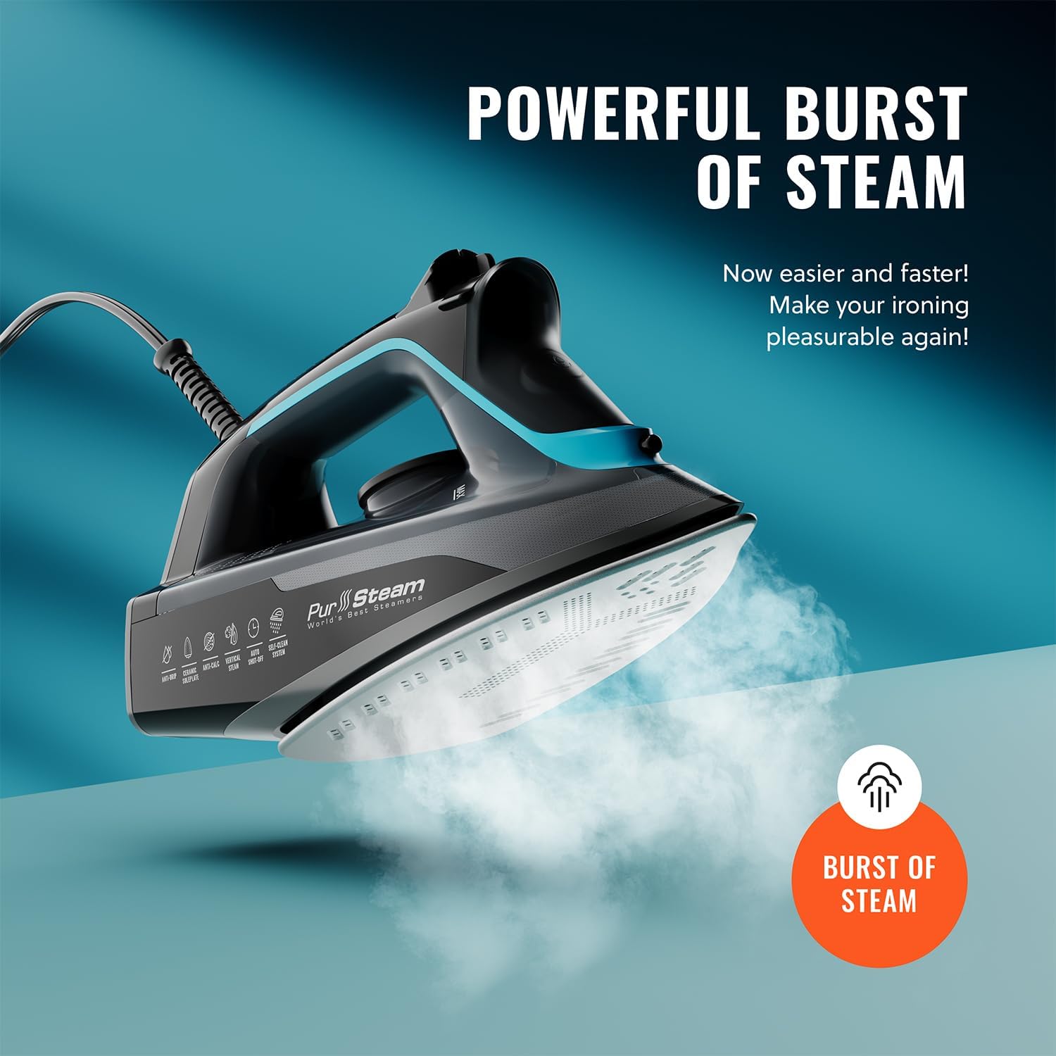 Pursteam SteamBurst 1750W Steam Iron