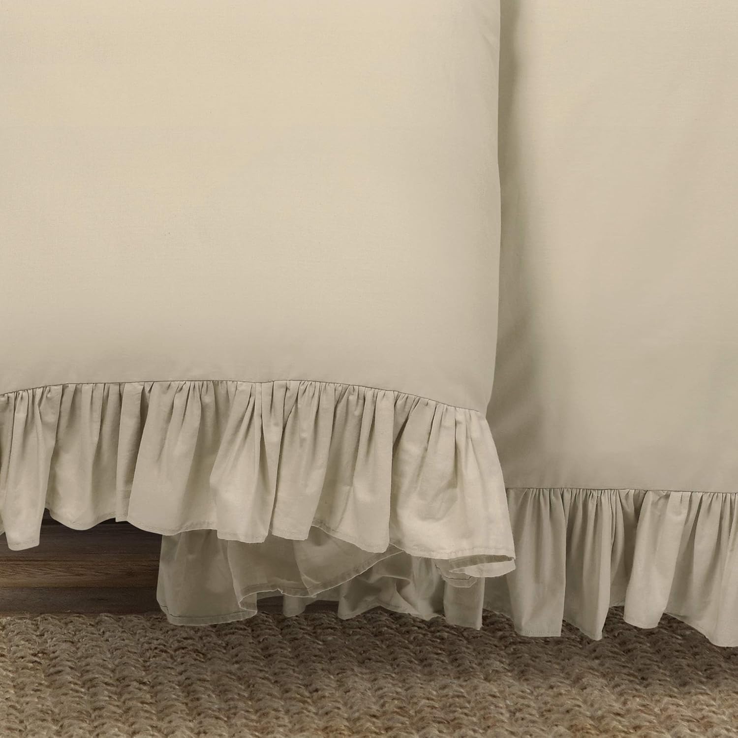 Lush Decor Reyna Soft Knitted Ruffle Blanket King Wheat