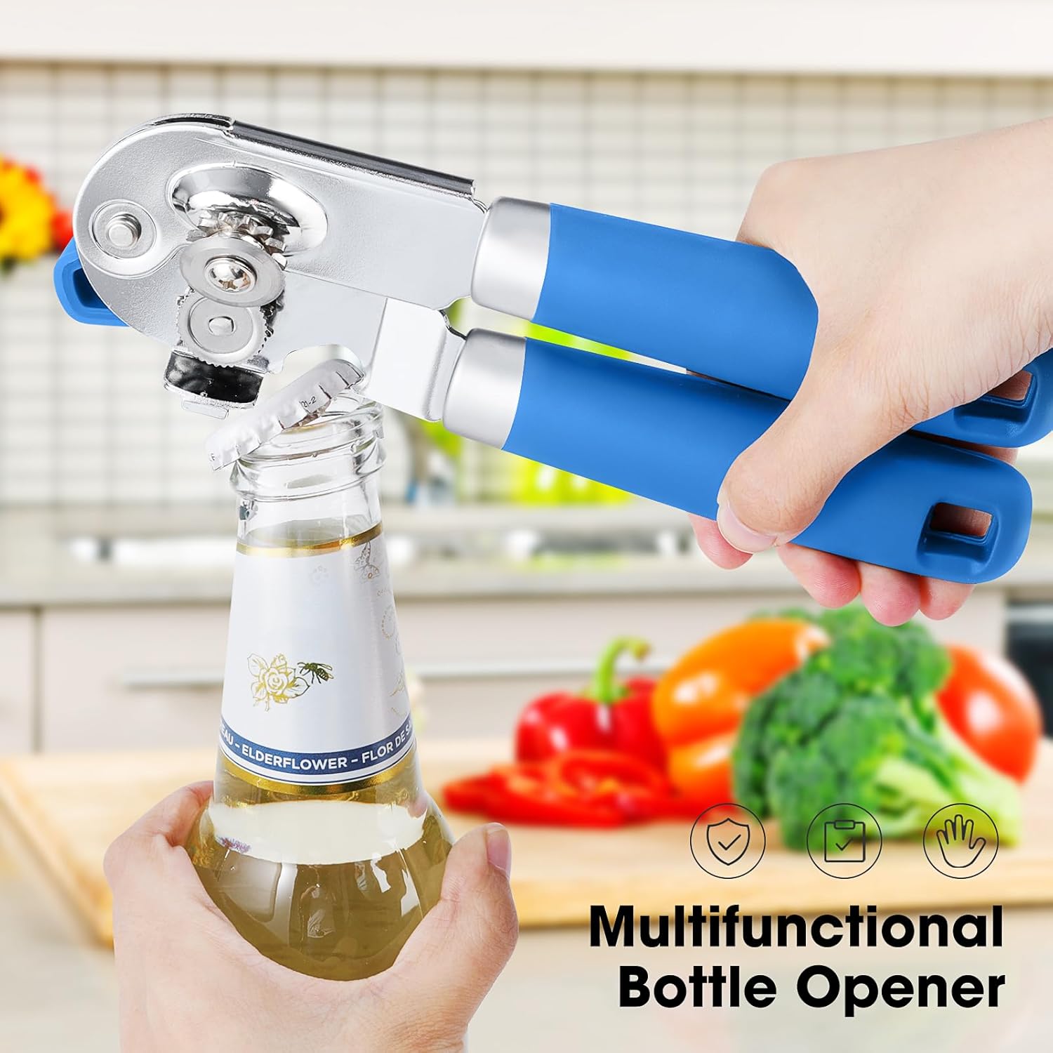 Beneno Manual Can Opener with Magnet and Bottle Opener