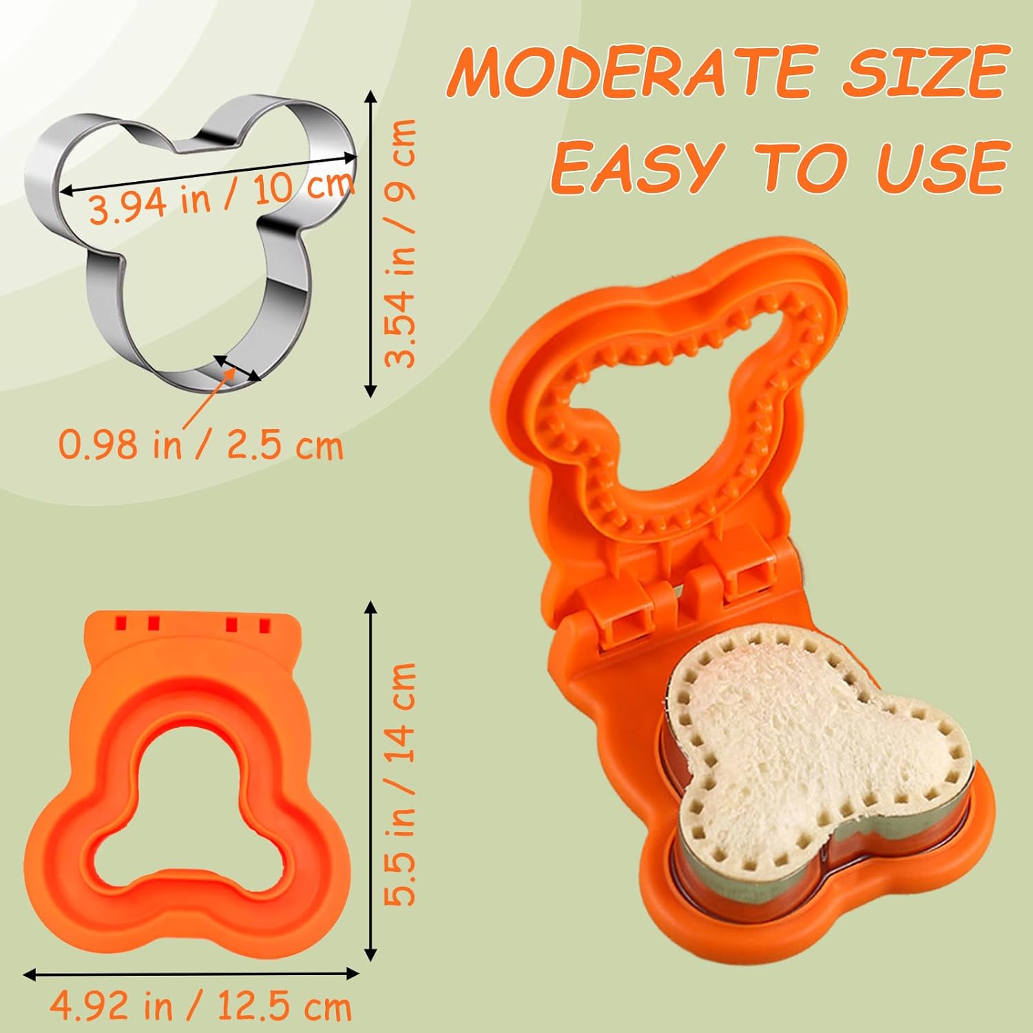 Sandwich Cutter and Sealer for Kids and Adults Orange