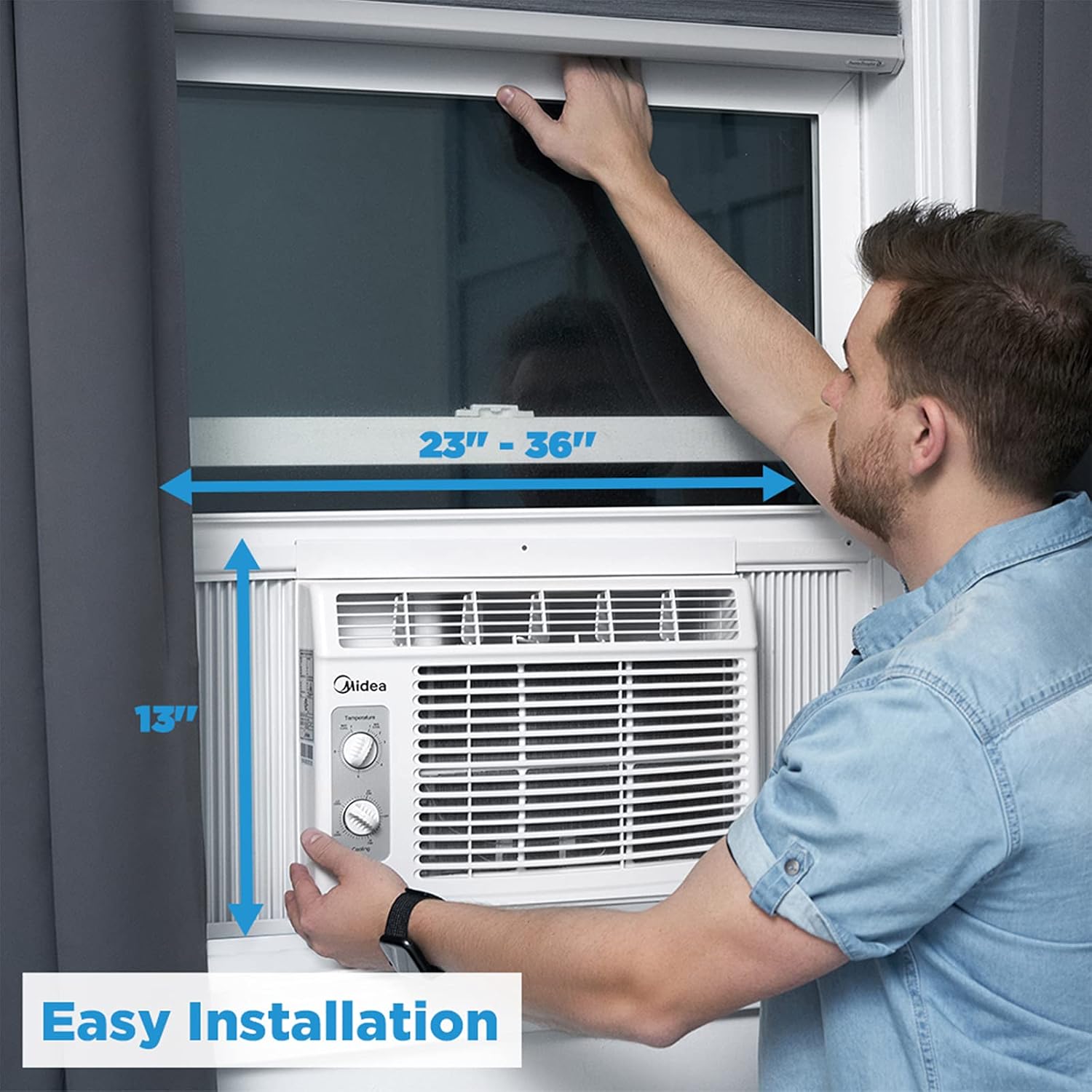 Midea 5000 BTU EasyCool Window Air Conditioner for Small Rooms