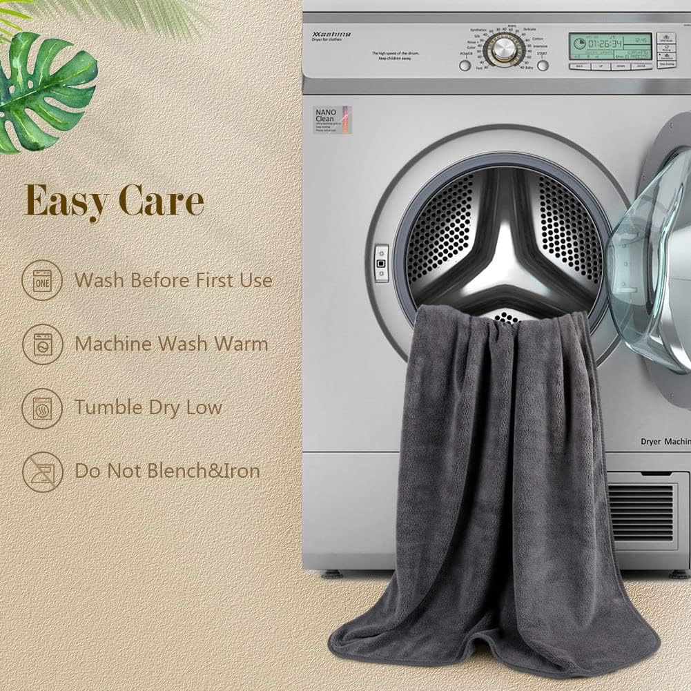 Orighty Bath Towels Pack of 2 - Soft Microfiber Quick Drying Grey