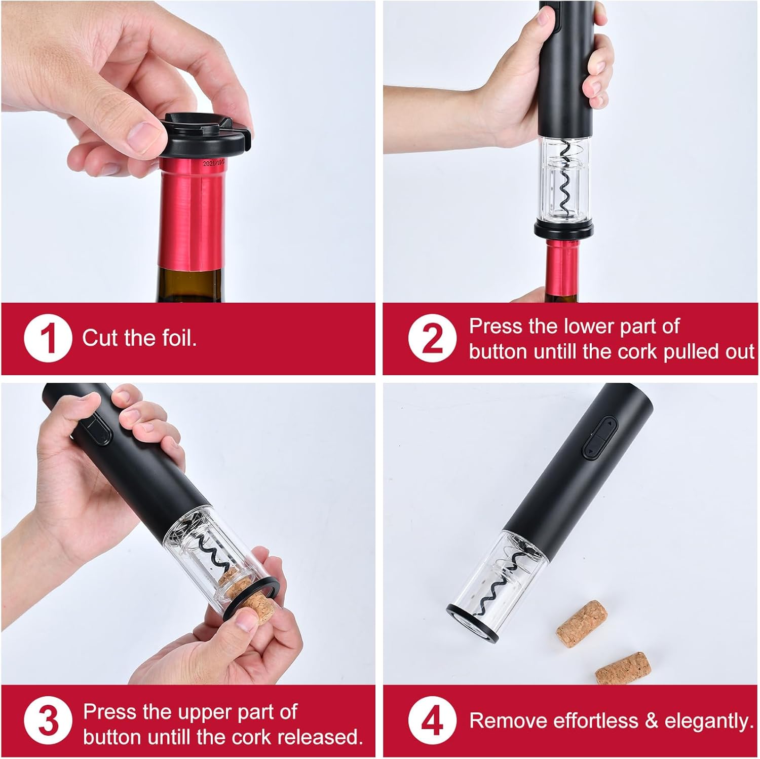 SCHACHUP Electric Wine Opener with Foil Cutter