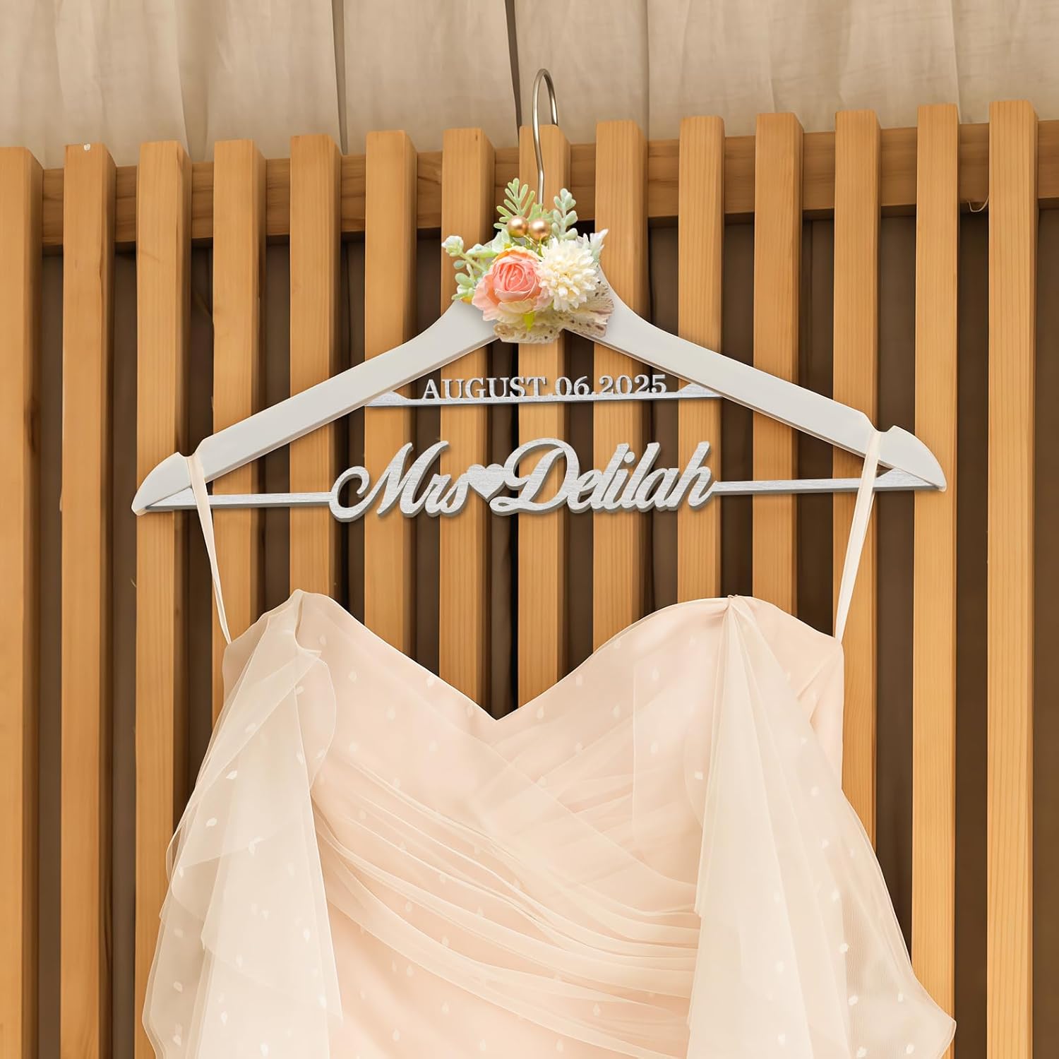 Custom Wooden Wedding Dress Hanger for Bride and Bridesmaid