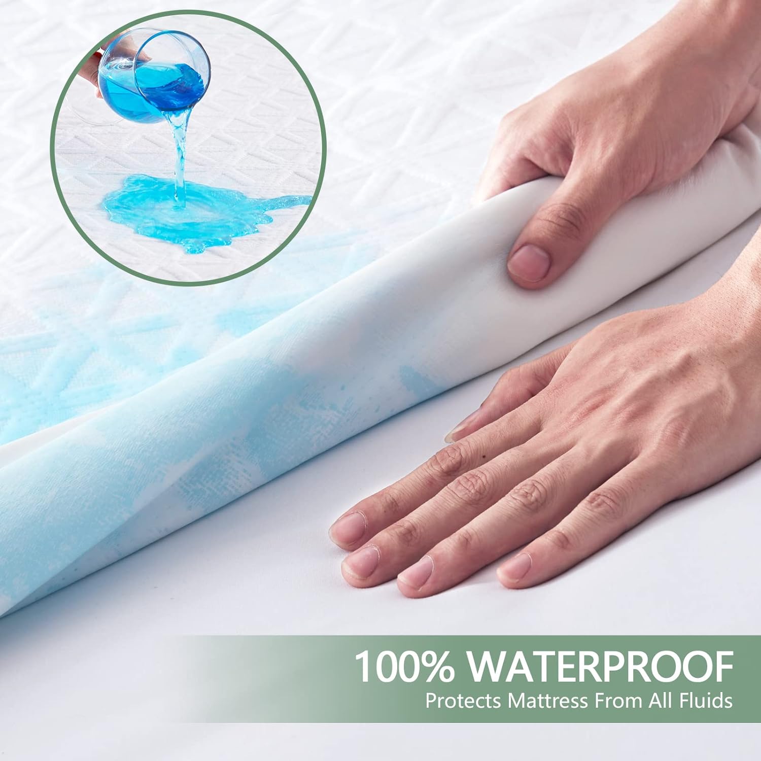 GOPOONY Premium Queen Mattress Protector Waterproof Cooling 3D Air Fabric