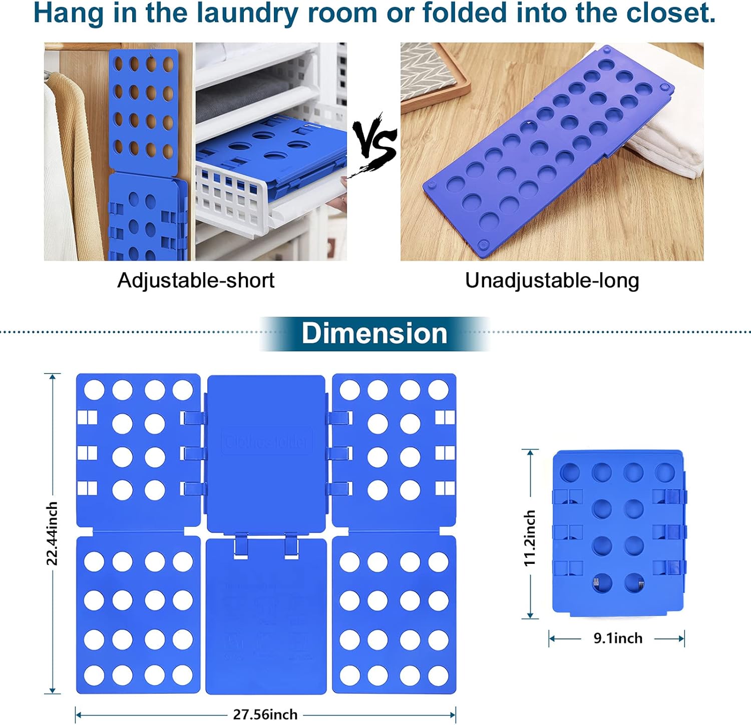 T-Shirt Folder Clothes Folding Board Plastic Laundry Organizer Blue