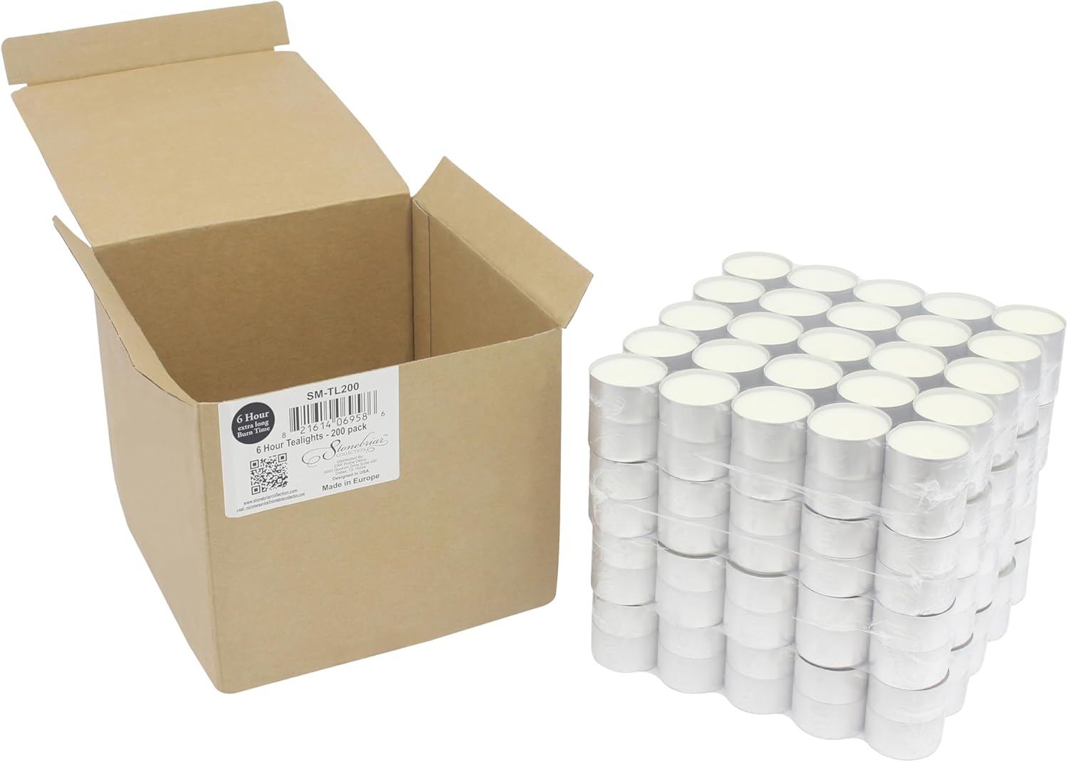 Stonebriar Unscented White Tea Light Candles 200 Count