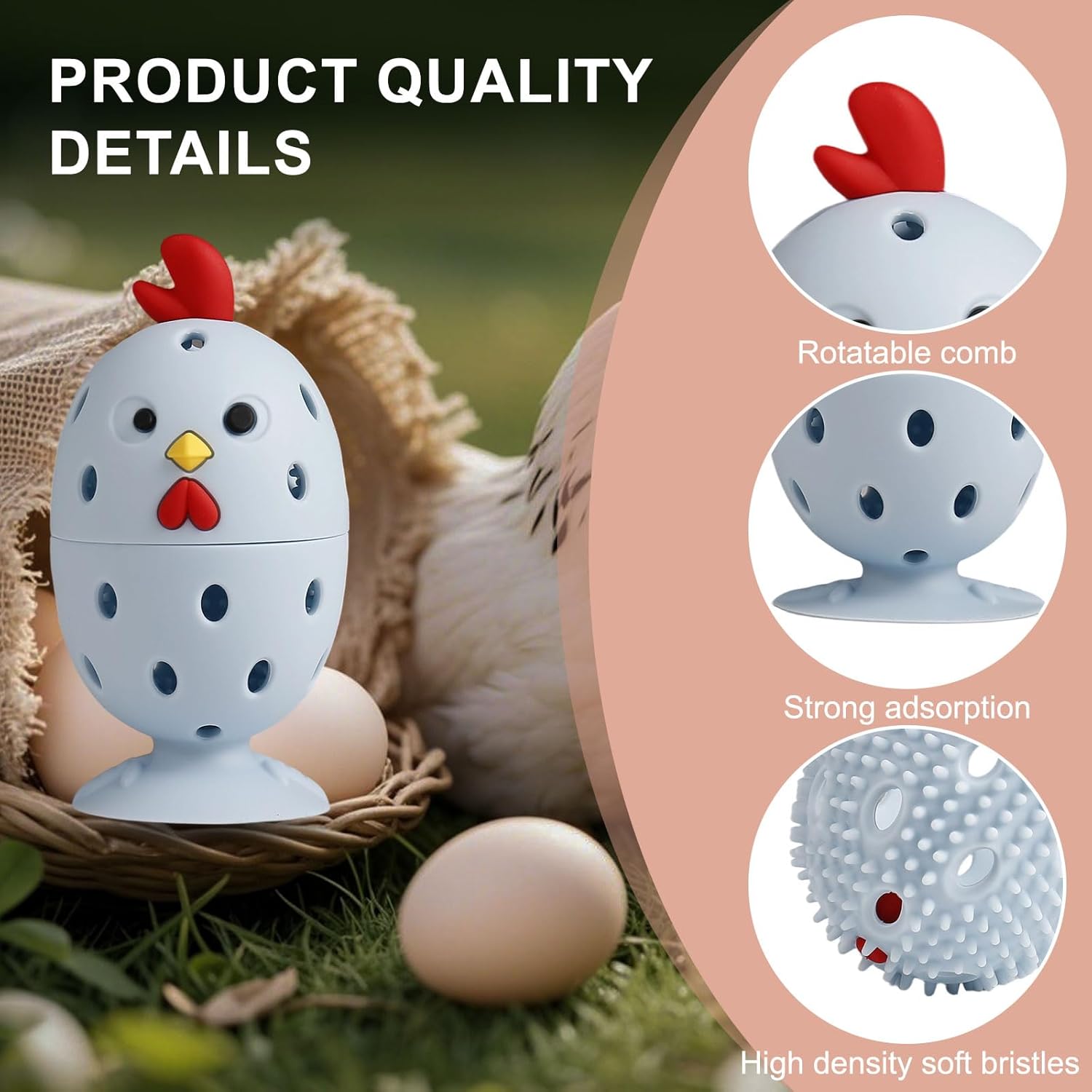 Wonlex Silicone Egg Scrubber with BPA-Free Bristles