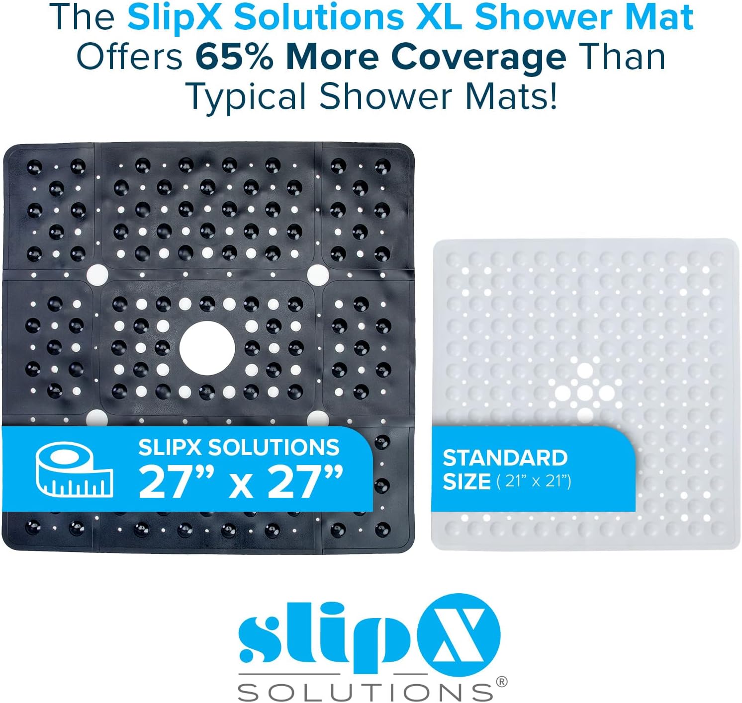 SlipX Solutions 27 Inch Oversize Square Shower Mat