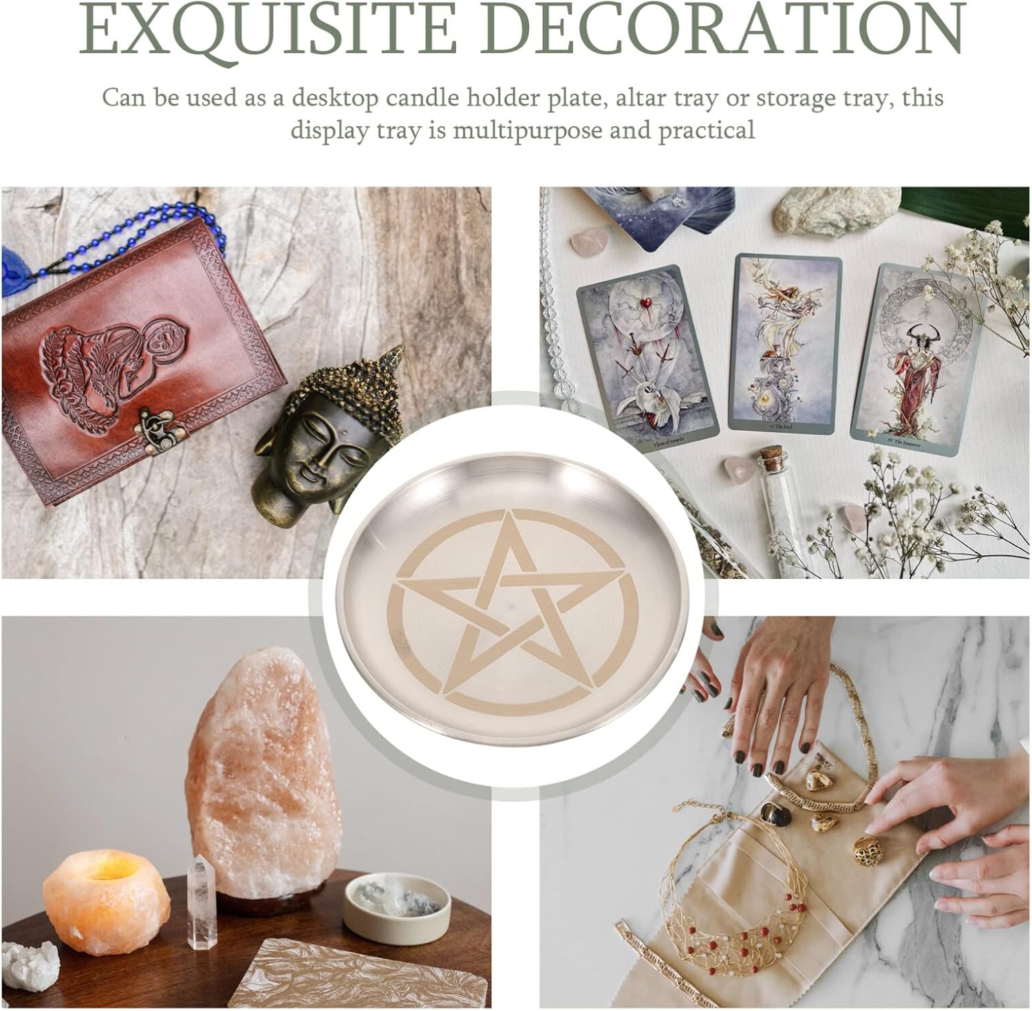 SEWACC Altar Candle Tray with Pentagram Design