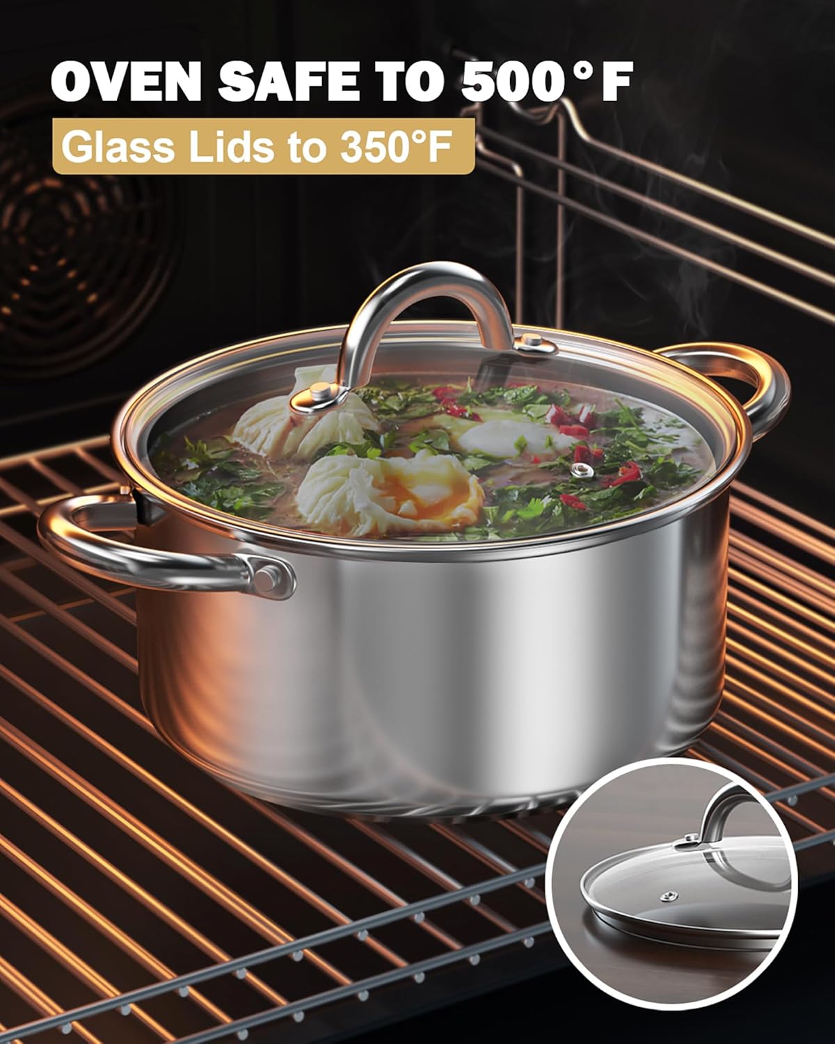 Cook N Home 8 Quart Stainless Steel Stockpot with Lid 1