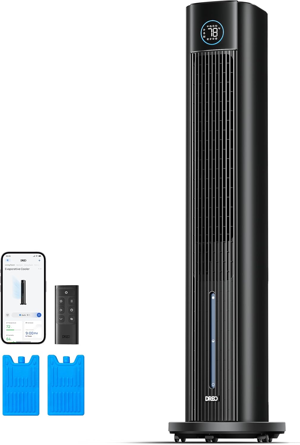 Dreo Tower Fan for Bedroom 43 2025 Upgrade Black