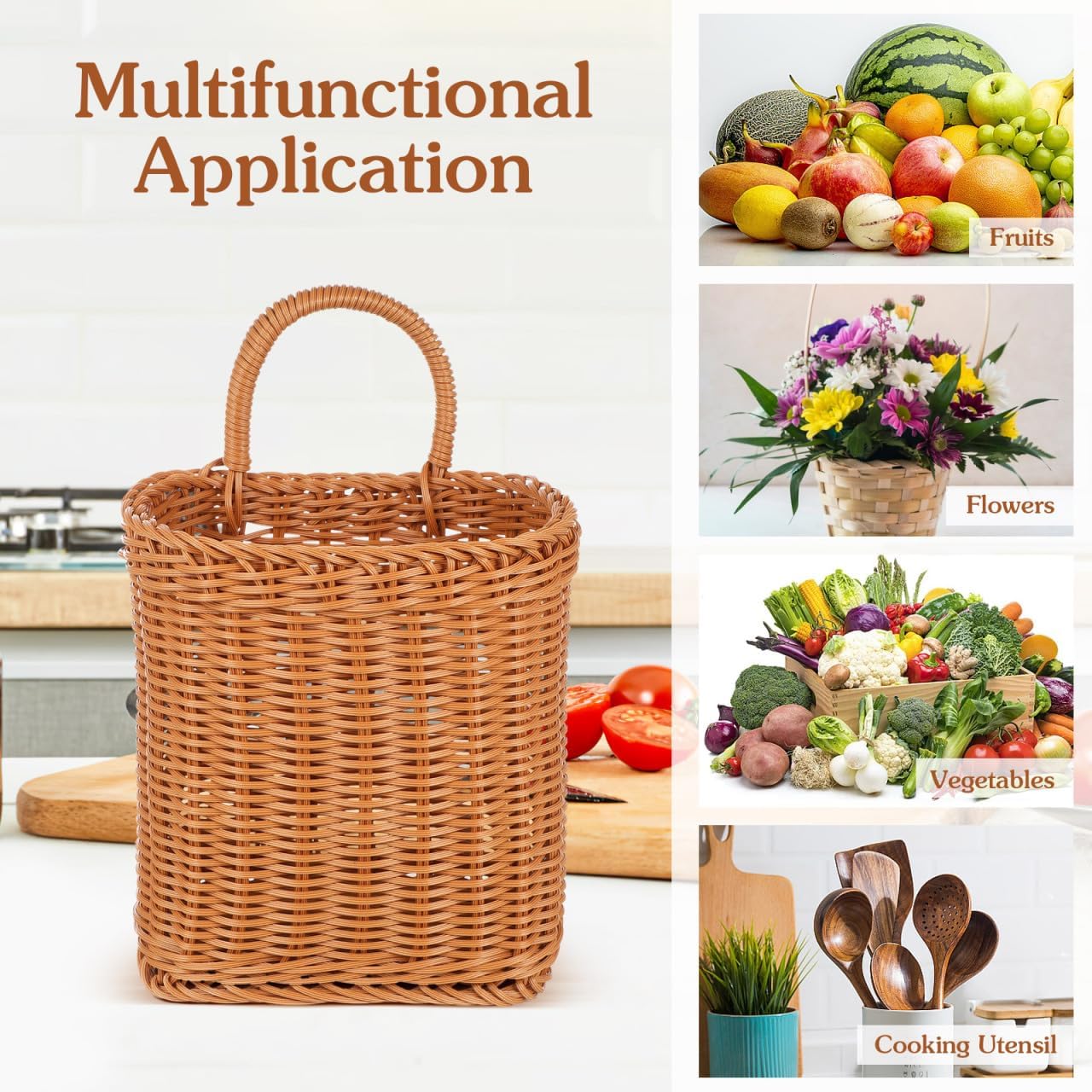 Cabilock Wall Hanging Basket for Kitchen and Home