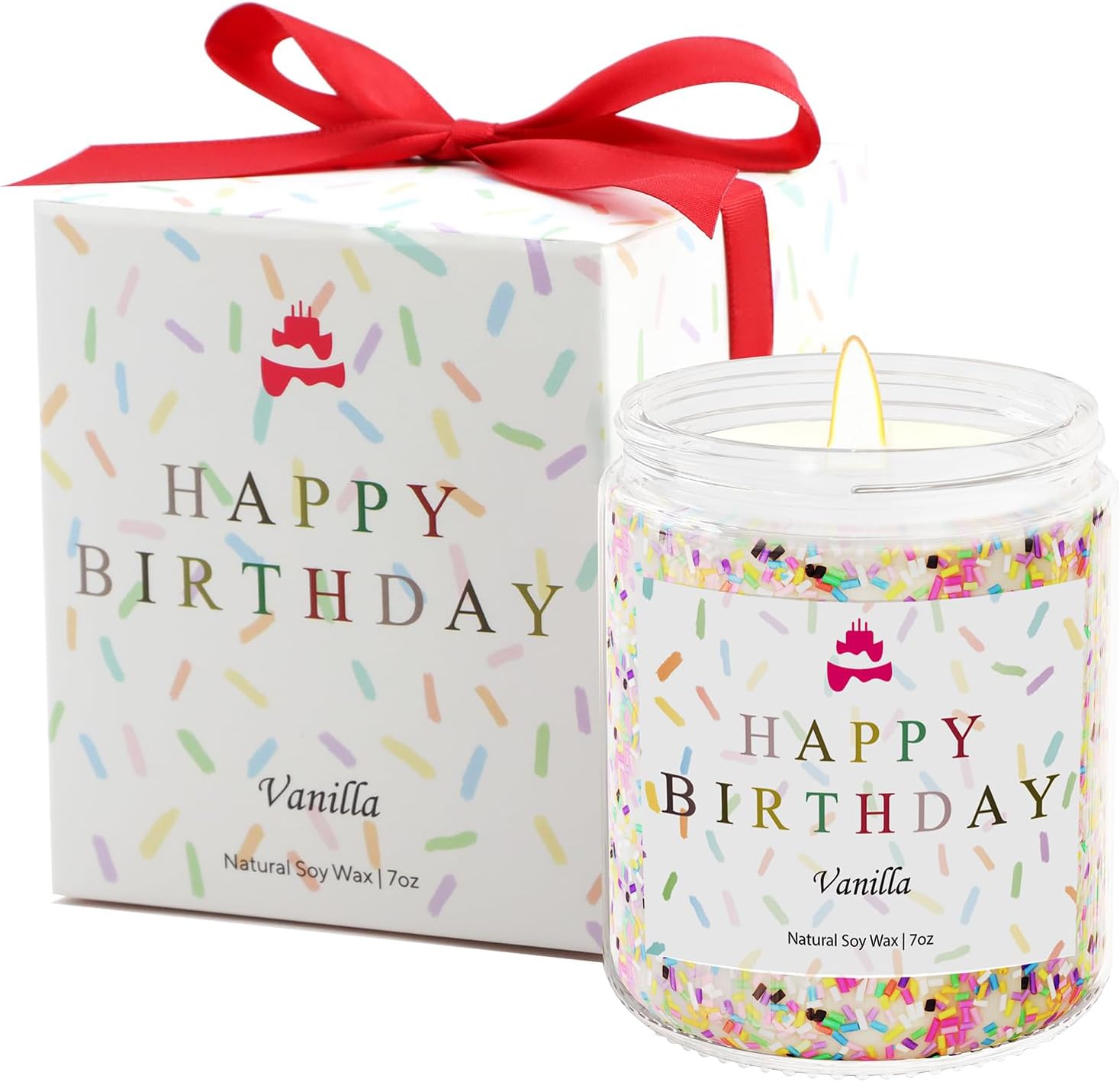 Lihome Happy Birthday Candle - Vanilla Scented Jar Candle