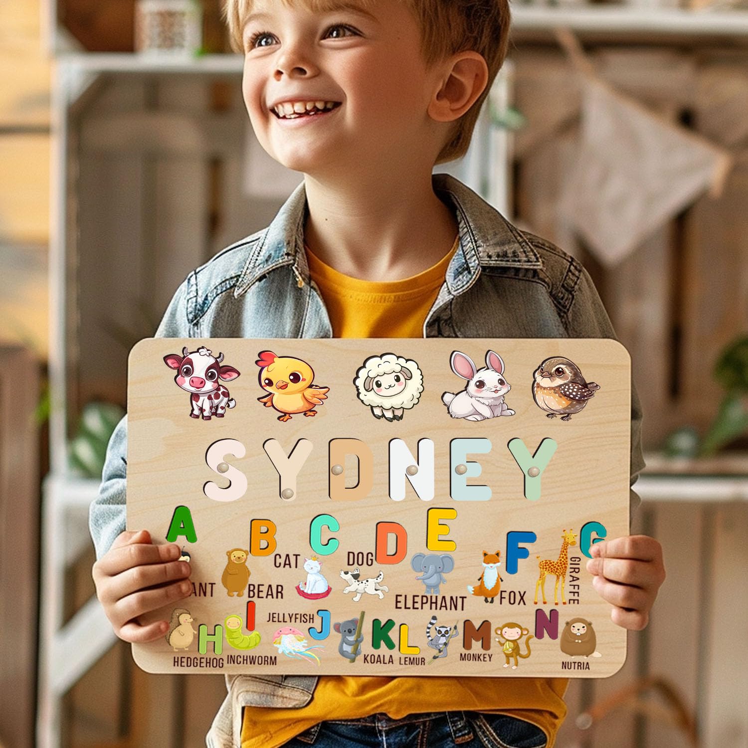 Personalized Wooden Name Puzzle for Toddlers