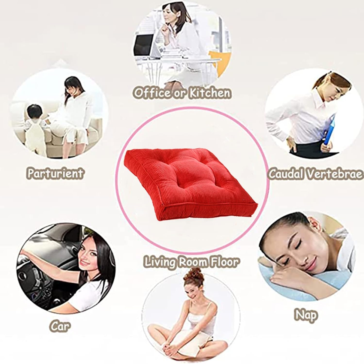 VRTTLKKFE Square Seat Pads Set of 2 Non Slip Cushions