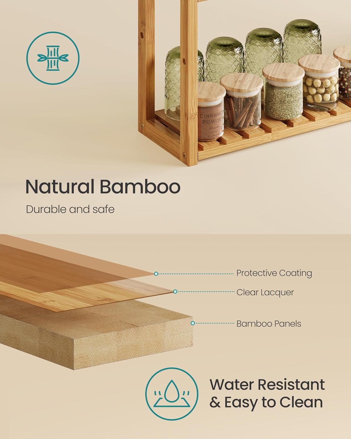 3-Tier Bamboo Storage Rack for Bathroom