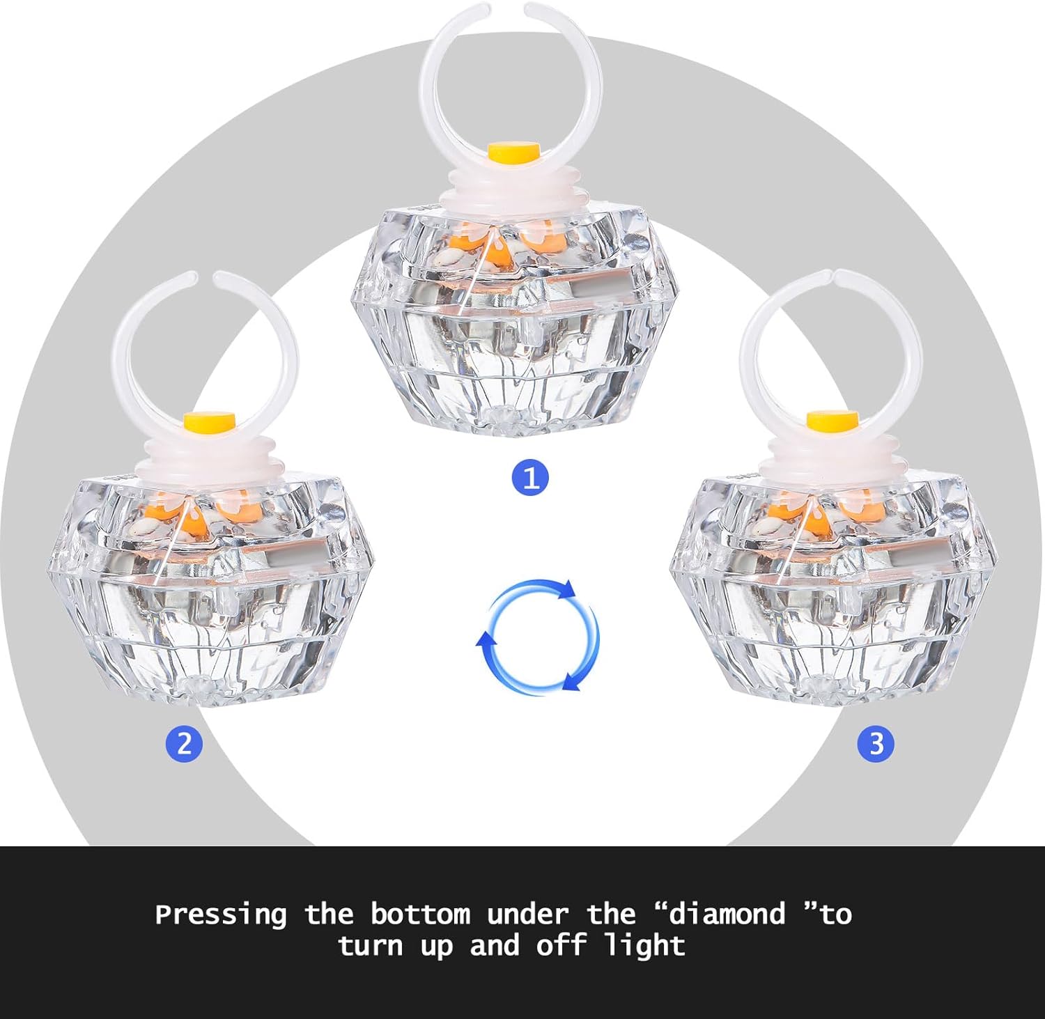 Hicarer 8 Piece LED Light Up Ring Set for Party Favors