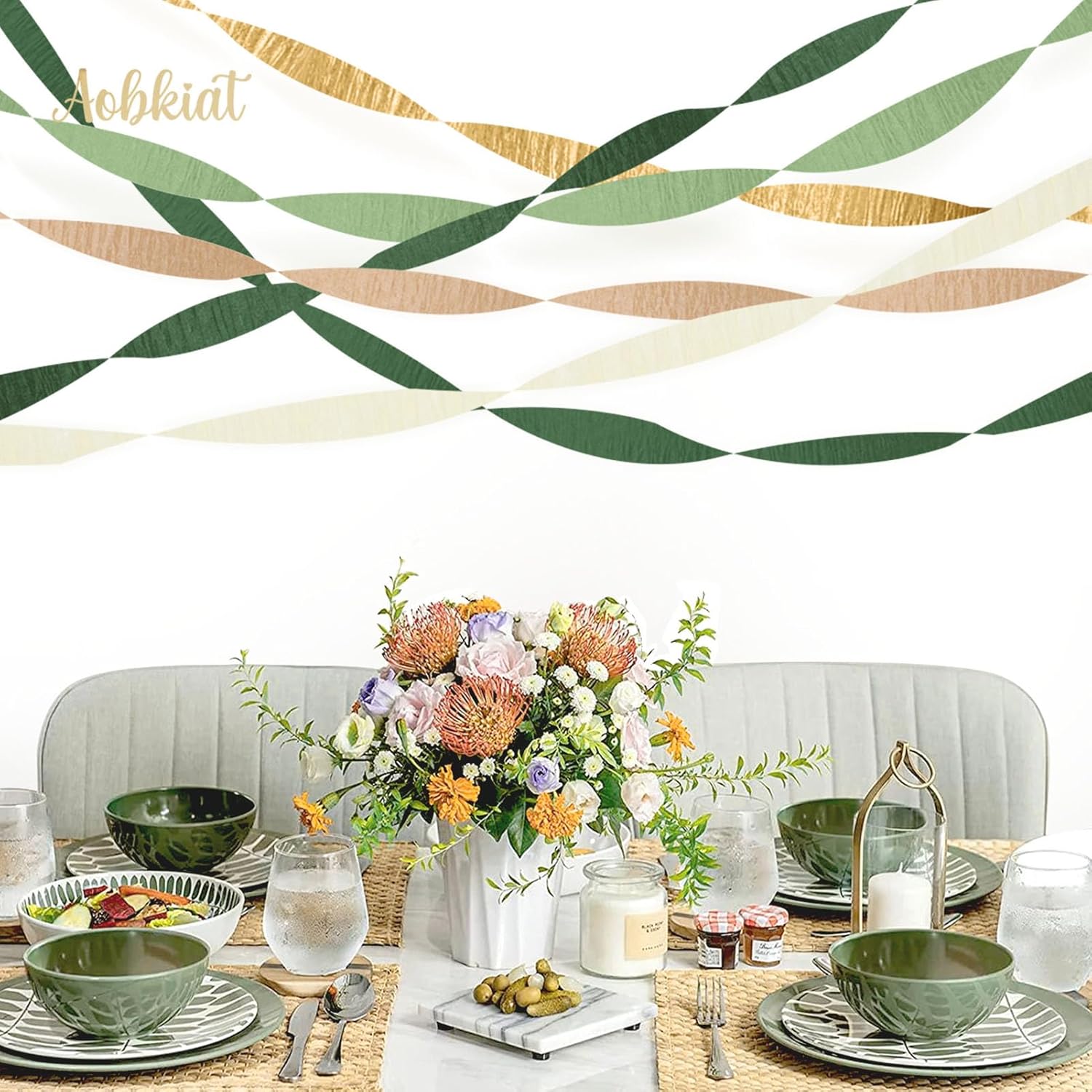 AOBKIAT Wedding Party Decorations 5 Rolls Streamers