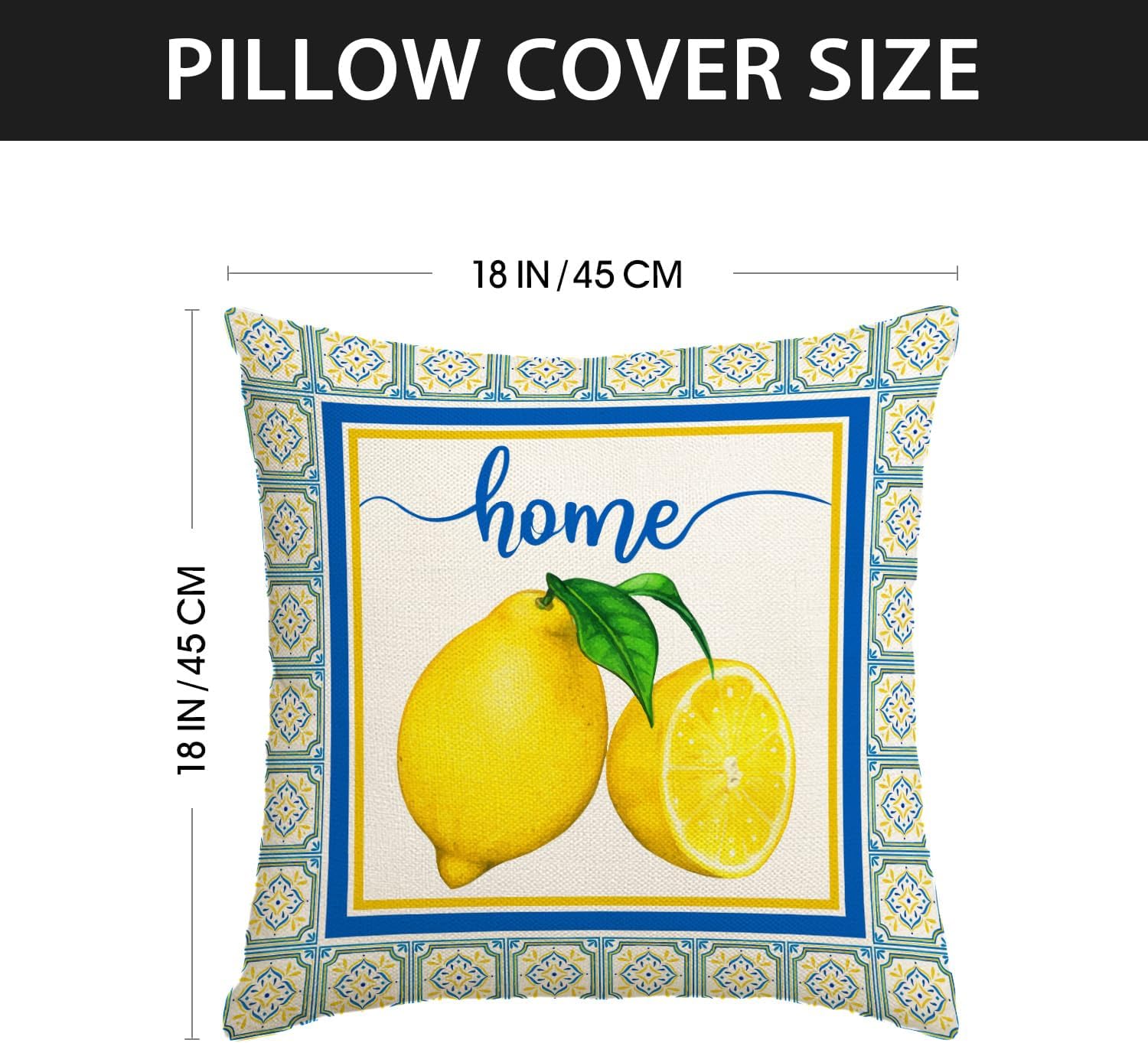 Yarcooly Summer Lemon Throw Pillow Covers