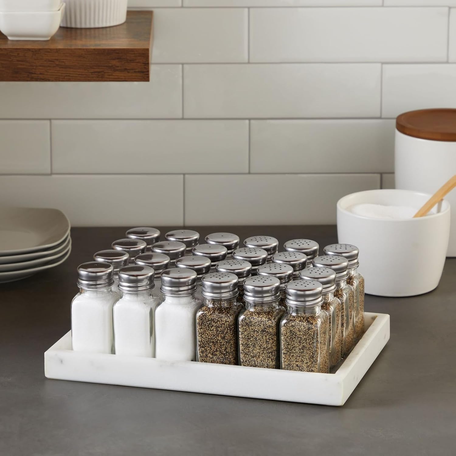 Juvale 24 Pack Glass Salt and Pepper Shakers Set