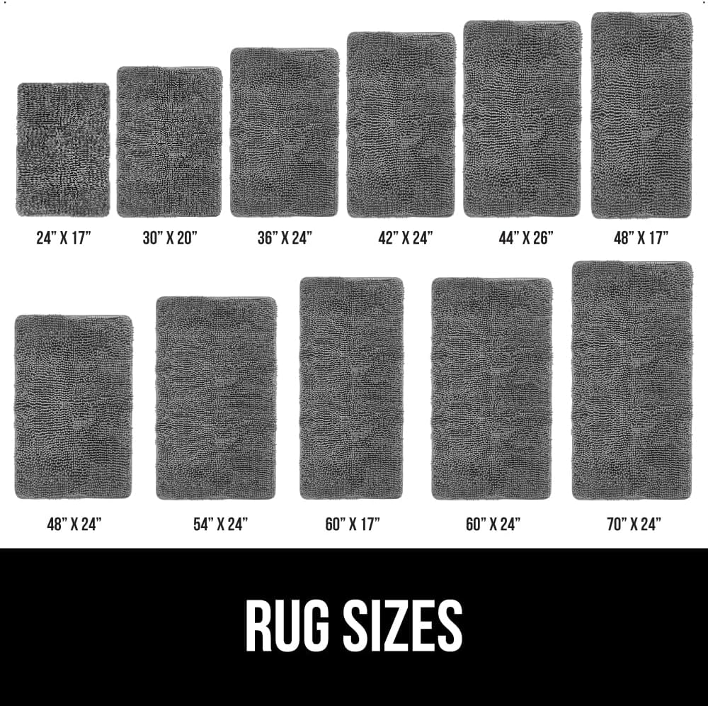 Gorilla Grip Bath Rug Mat 24x17 Grey