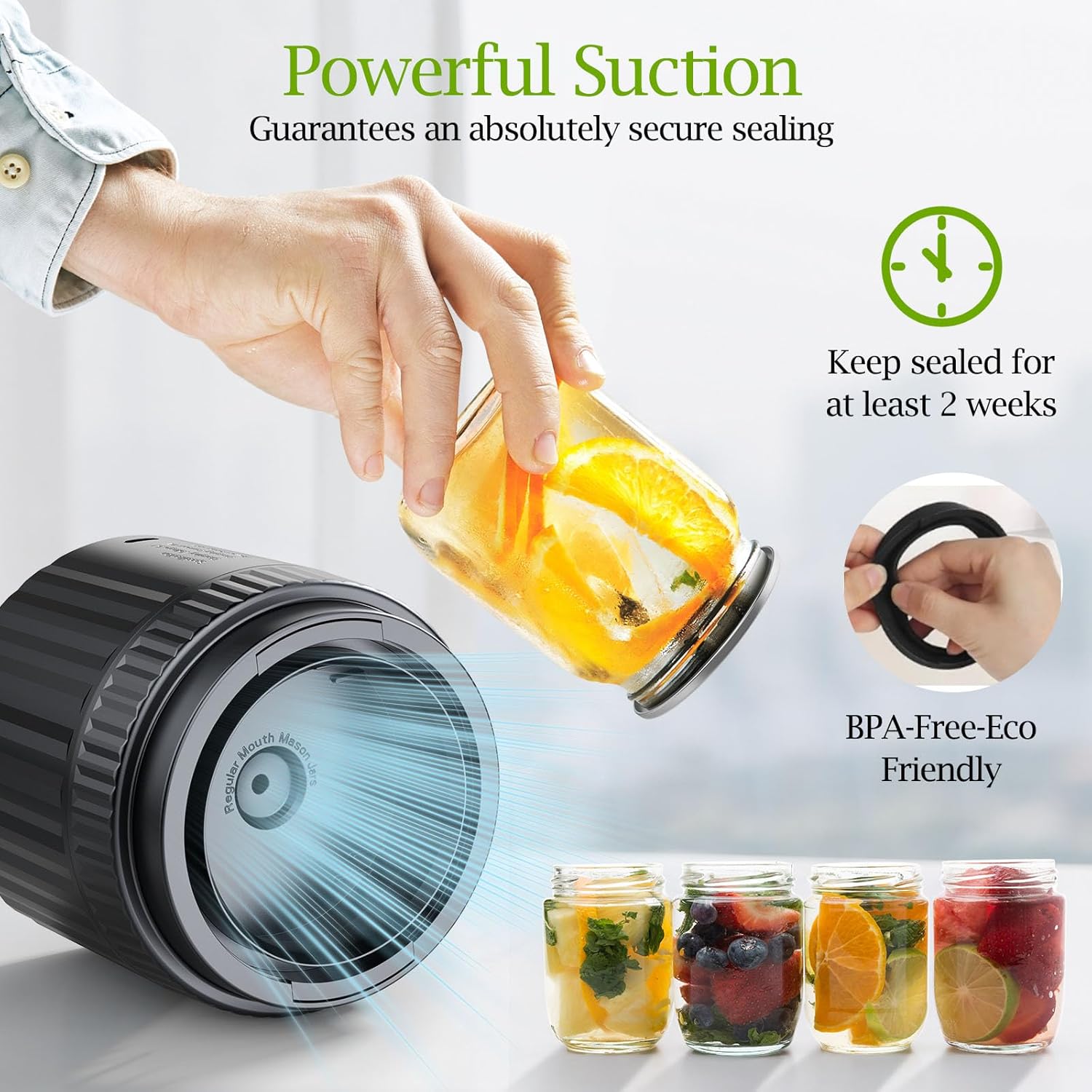 2025 Updated Electric Mason Jar Vacuum Sealer Kit with Extra Lids and Labels