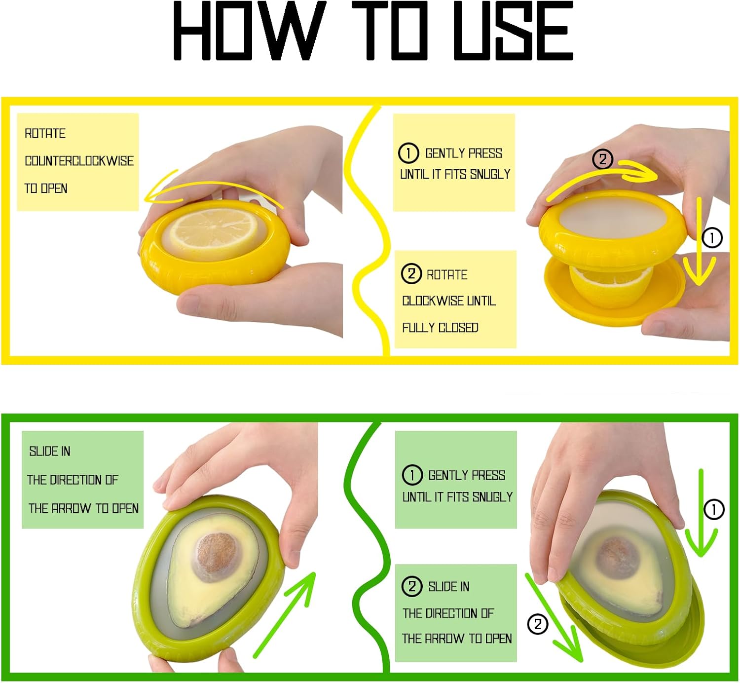 AEKTBY 4-Pack Reusable Avocado Onion Saver