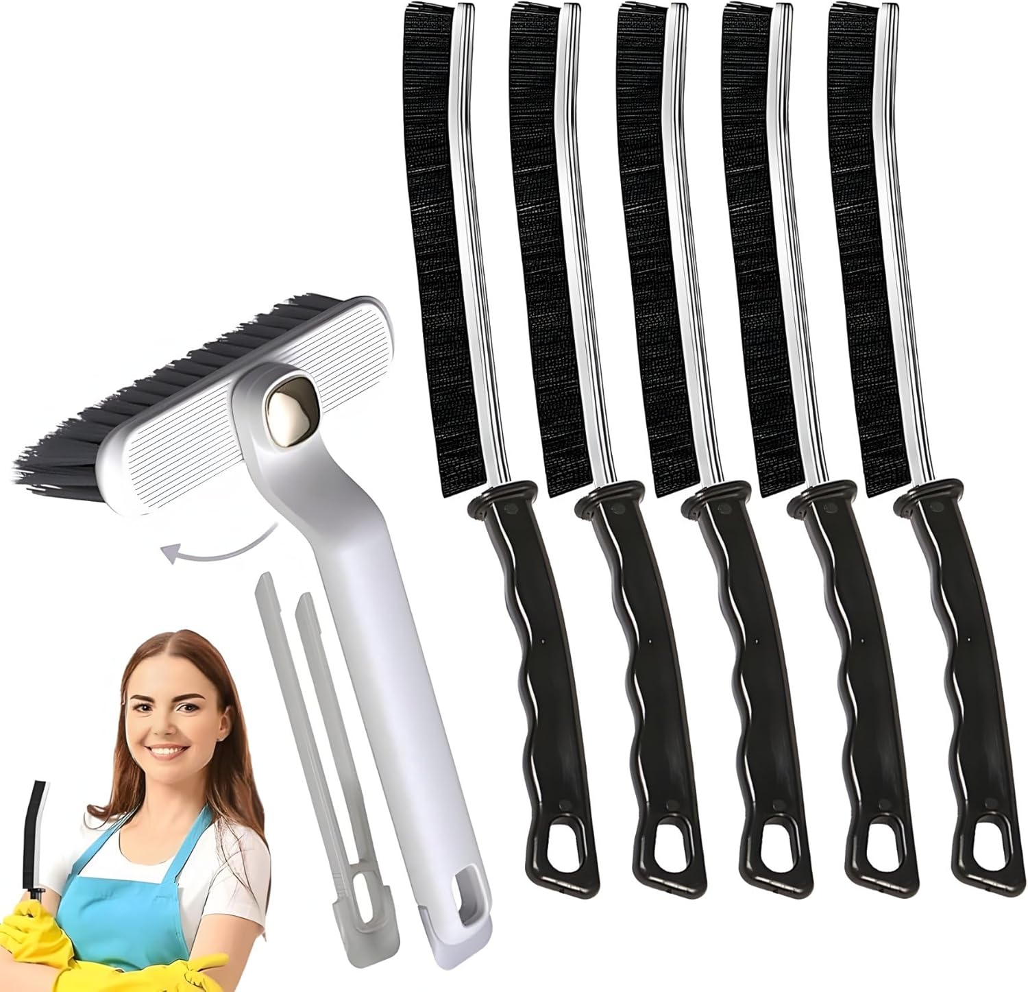 Hard Bristle Crevice Cleaning Brush 6pcs Set