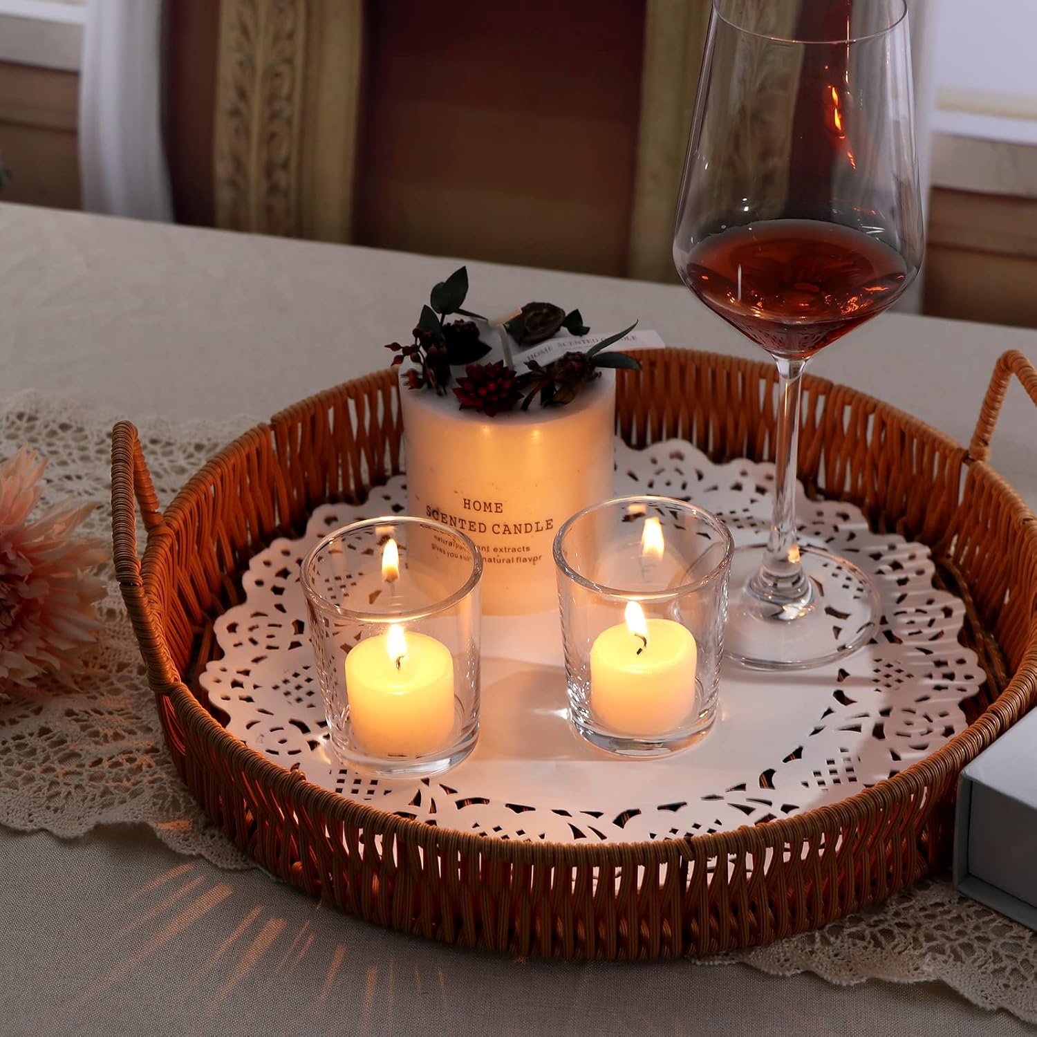 DARJEN Votive Candle Holders Set of 12 - Clear Glass Tea Light Holders