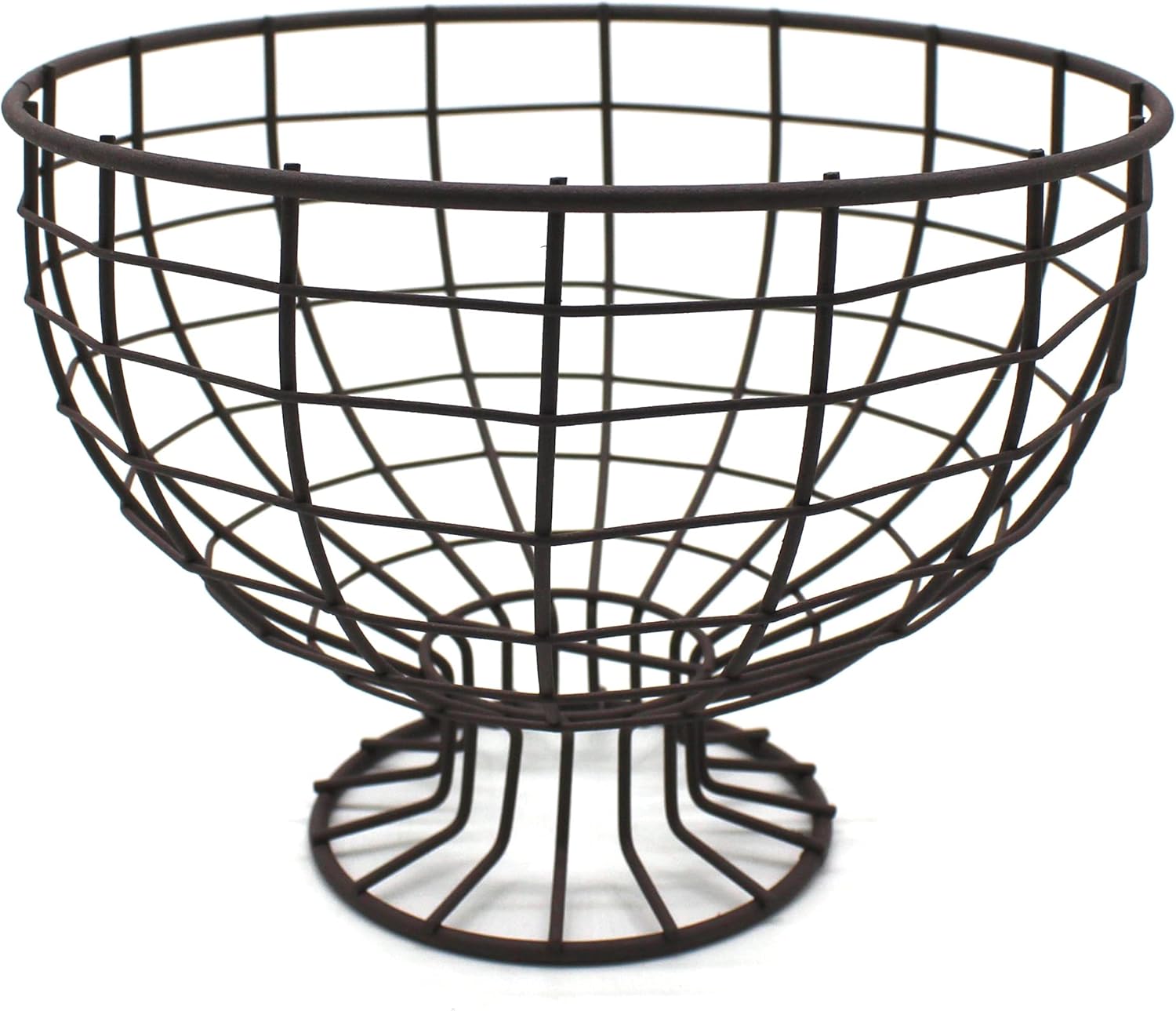 CVHOMEDECO Metal Wire Round Egg Basket with Pedestal