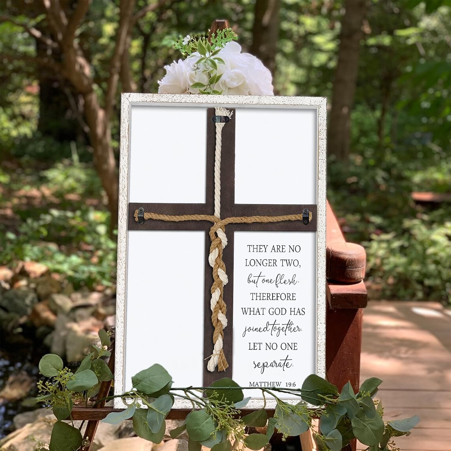 Matthew 196 Unity Sign Wedding Ceremony Wood Frame