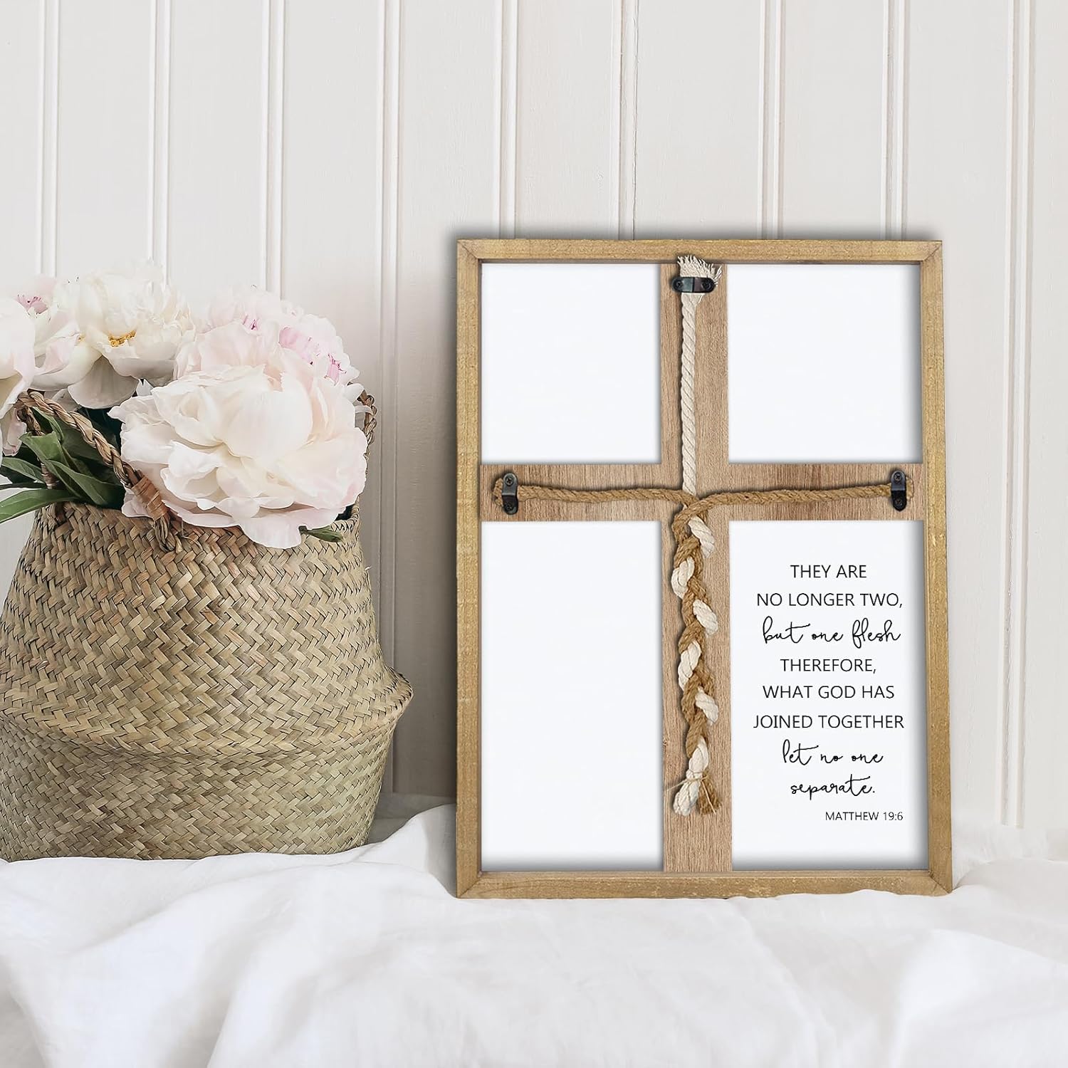 Matthew 196 Unity Cross Wedding Sign 15x10 Wood